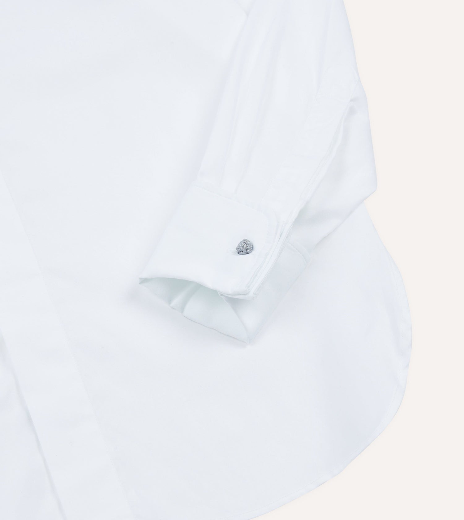 White Cotton Long Point Collar Dinner Shirt