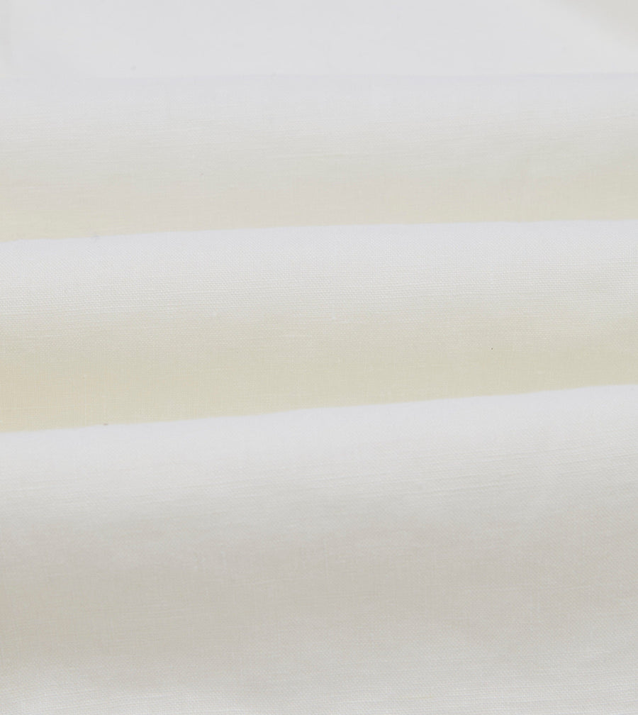 White Linen Button-Down Collar Shirt