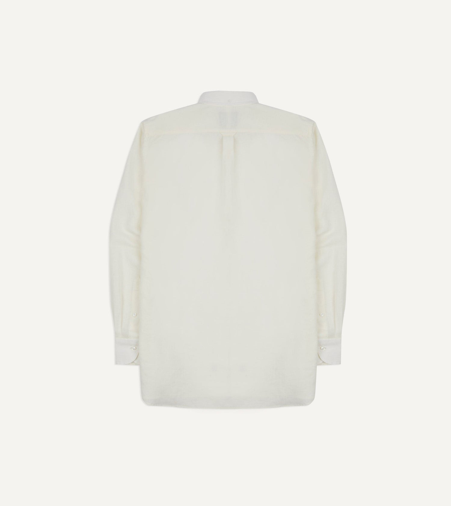 White Linen Button-Down Collar Shirt