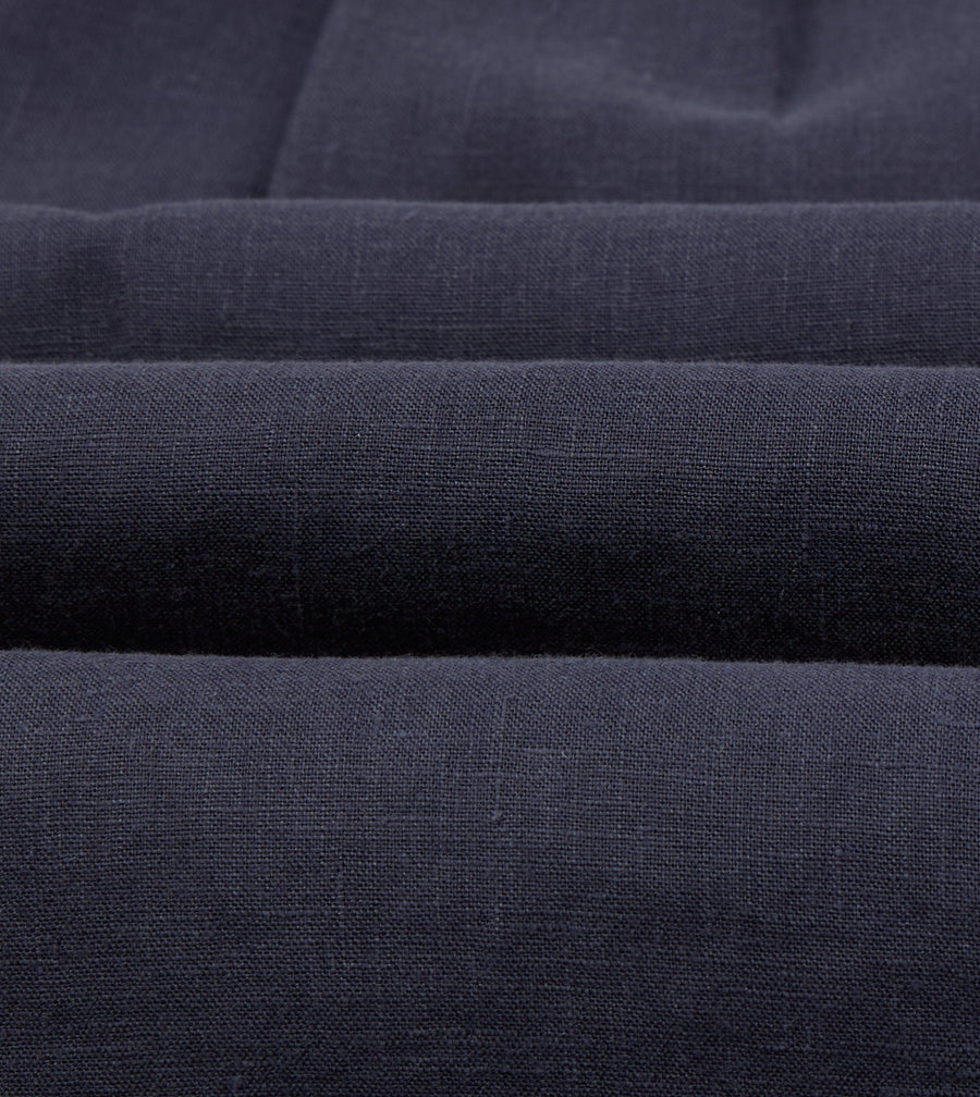 Navy Linen Button-Down Collar Shirt