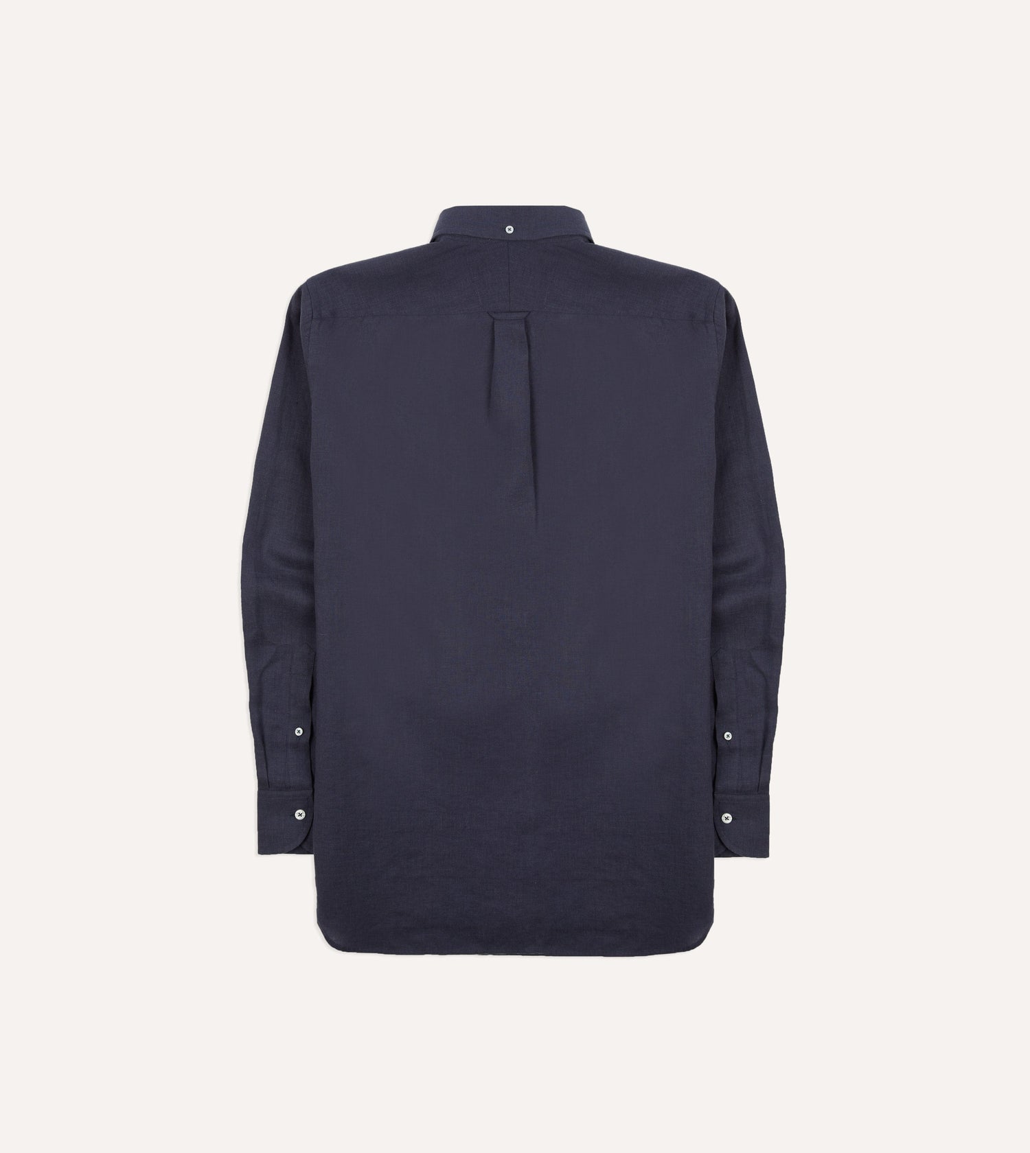 Navy Linen Button-Down Collar Shirt