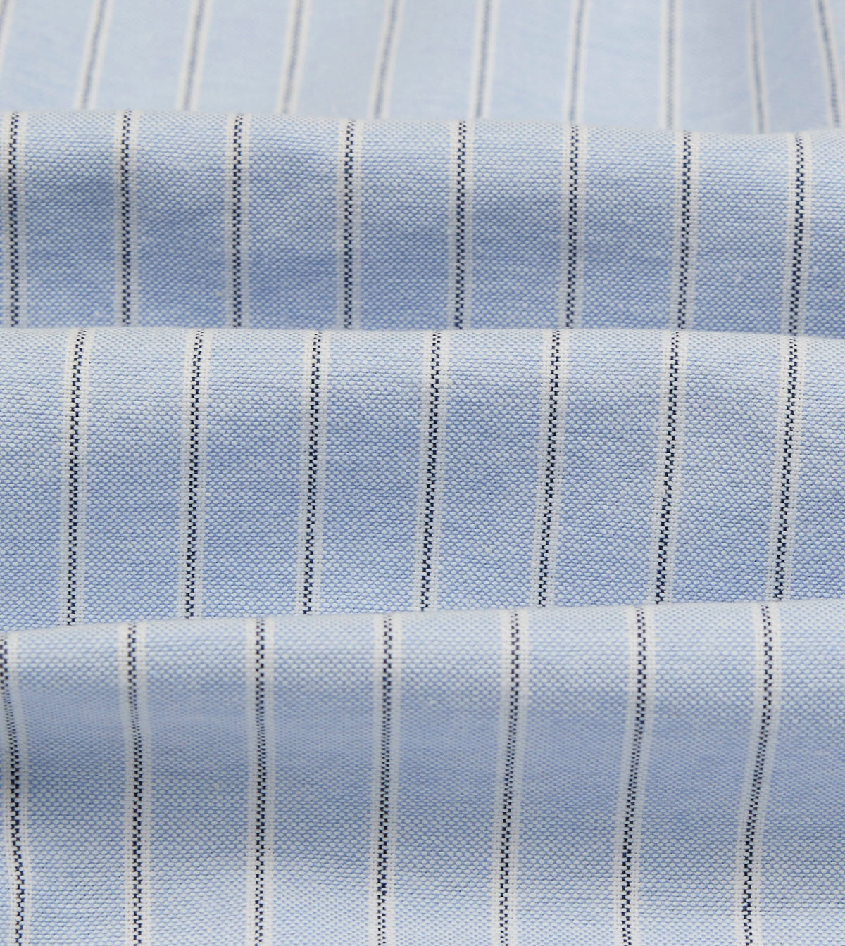 Blue Stripe Cotton Oxford Cloth Pocket Button-Down Shirt