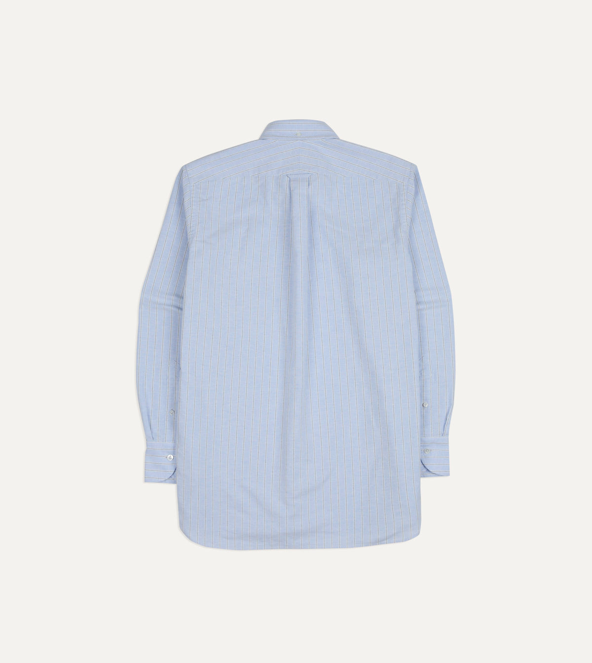 Blue Stripe Cotton Oxford Cloth Pocket Button-Down Shirt