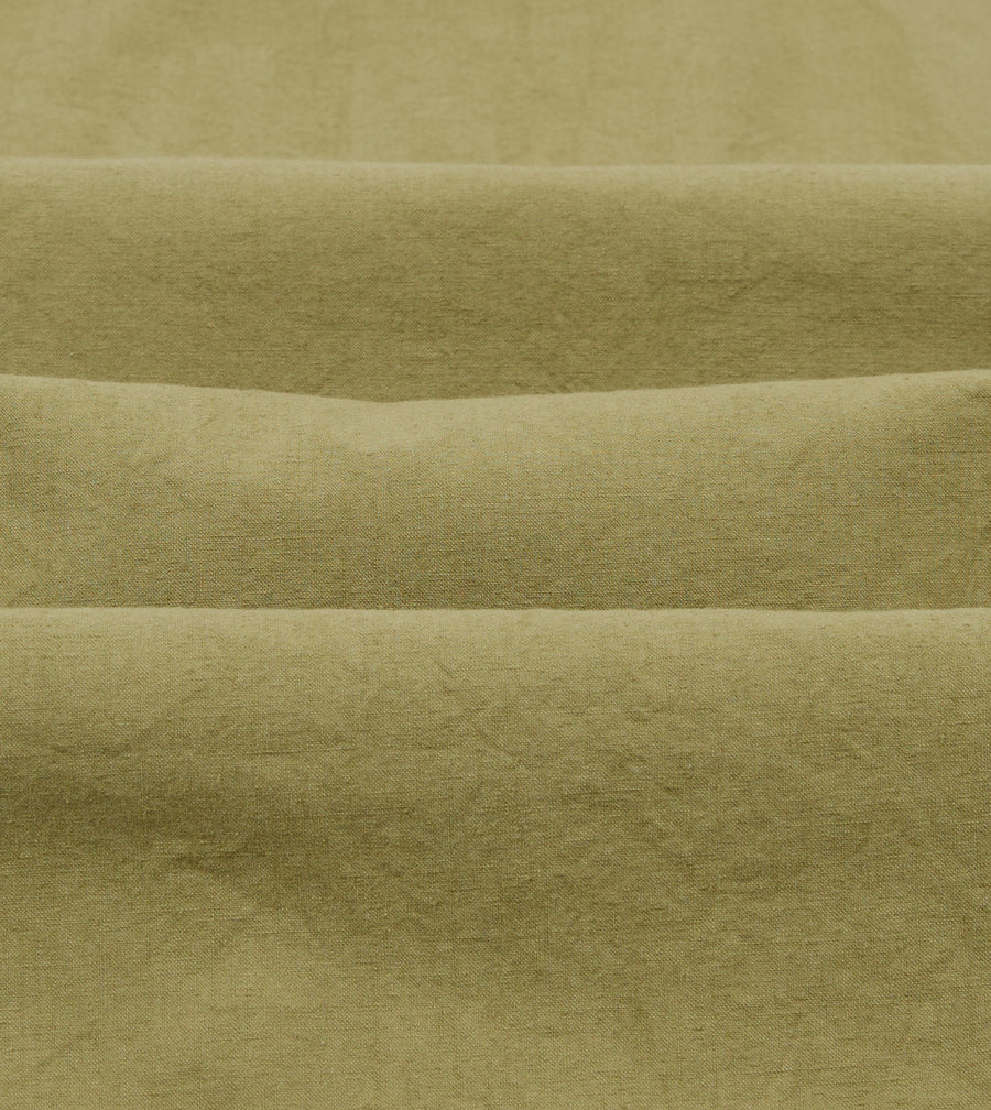 Khaki Cotton-Linen Crepe Cuban Shirt