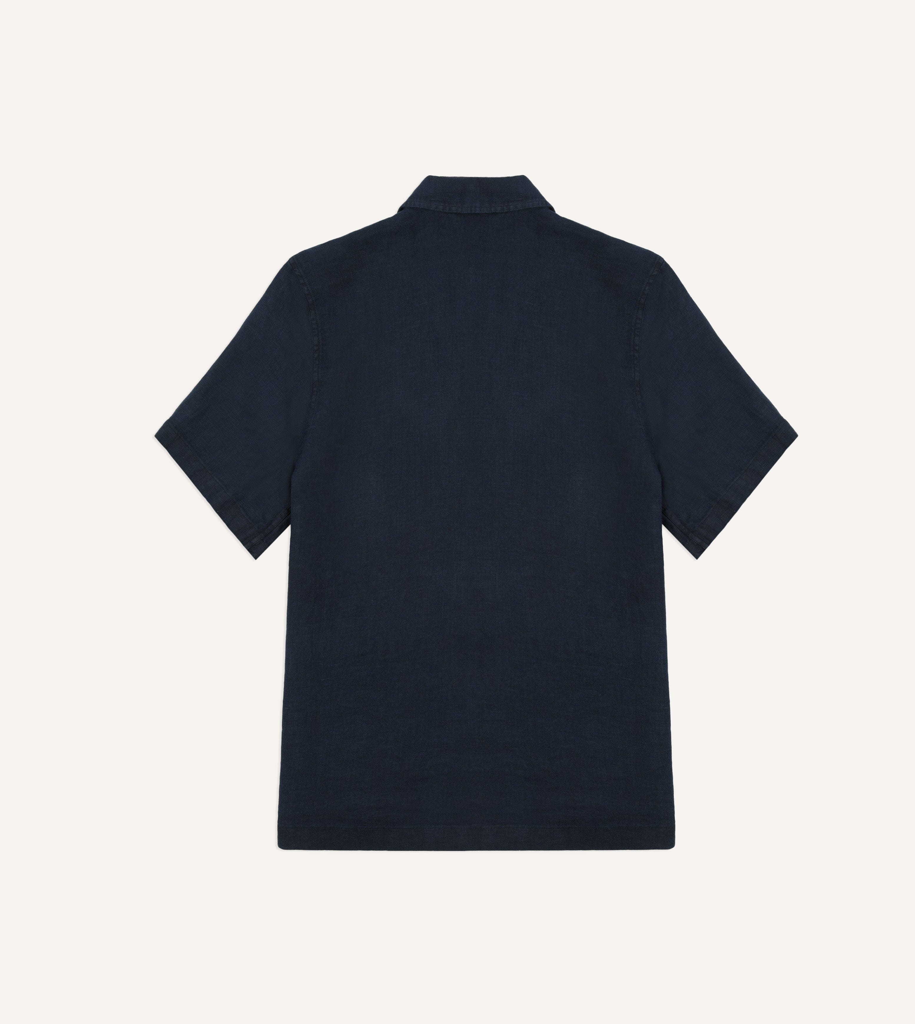 Indigo Linen Short Sleeve Safari Shirt