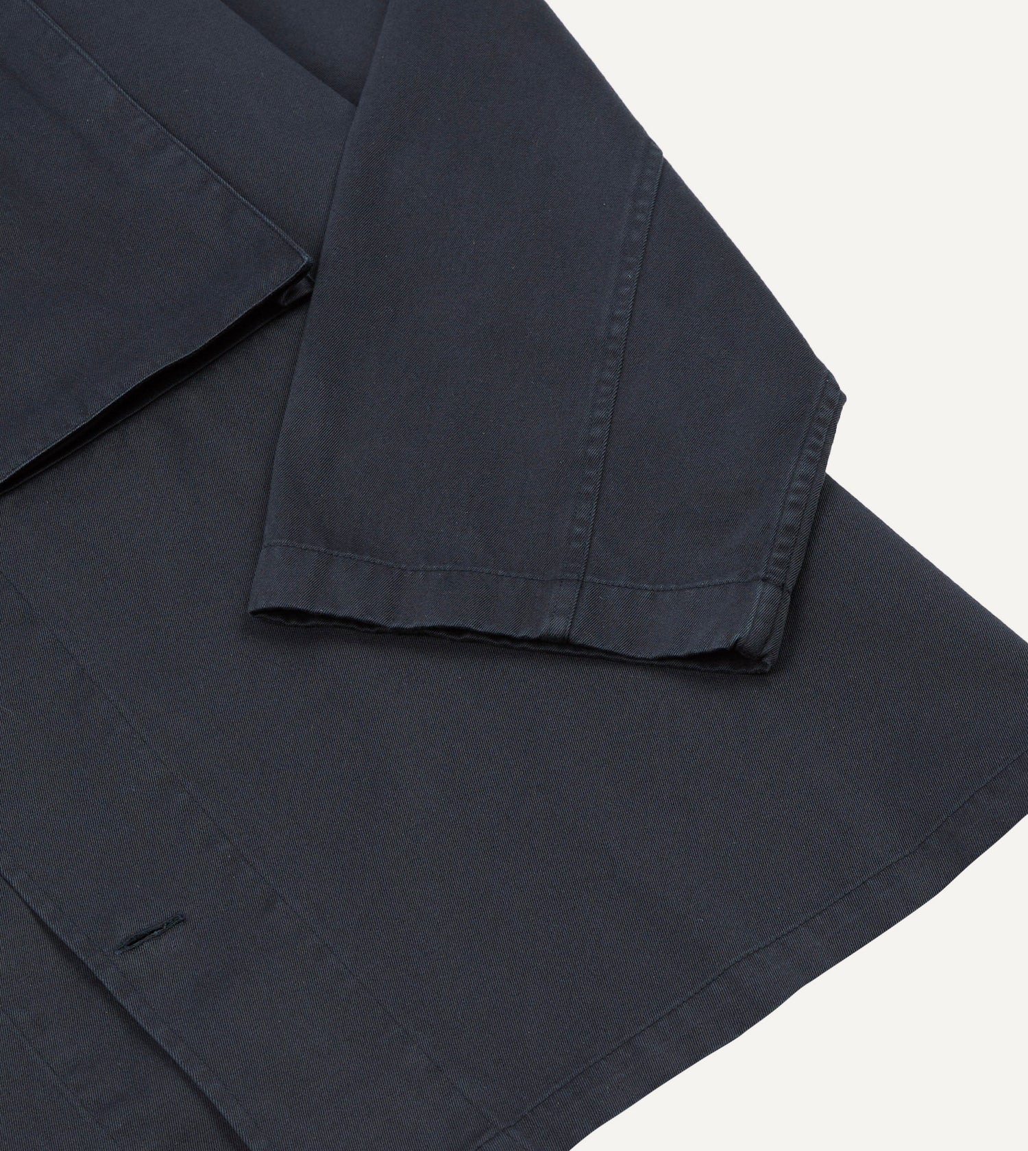 Navy Stone Wash Cotton Military Overshirt
