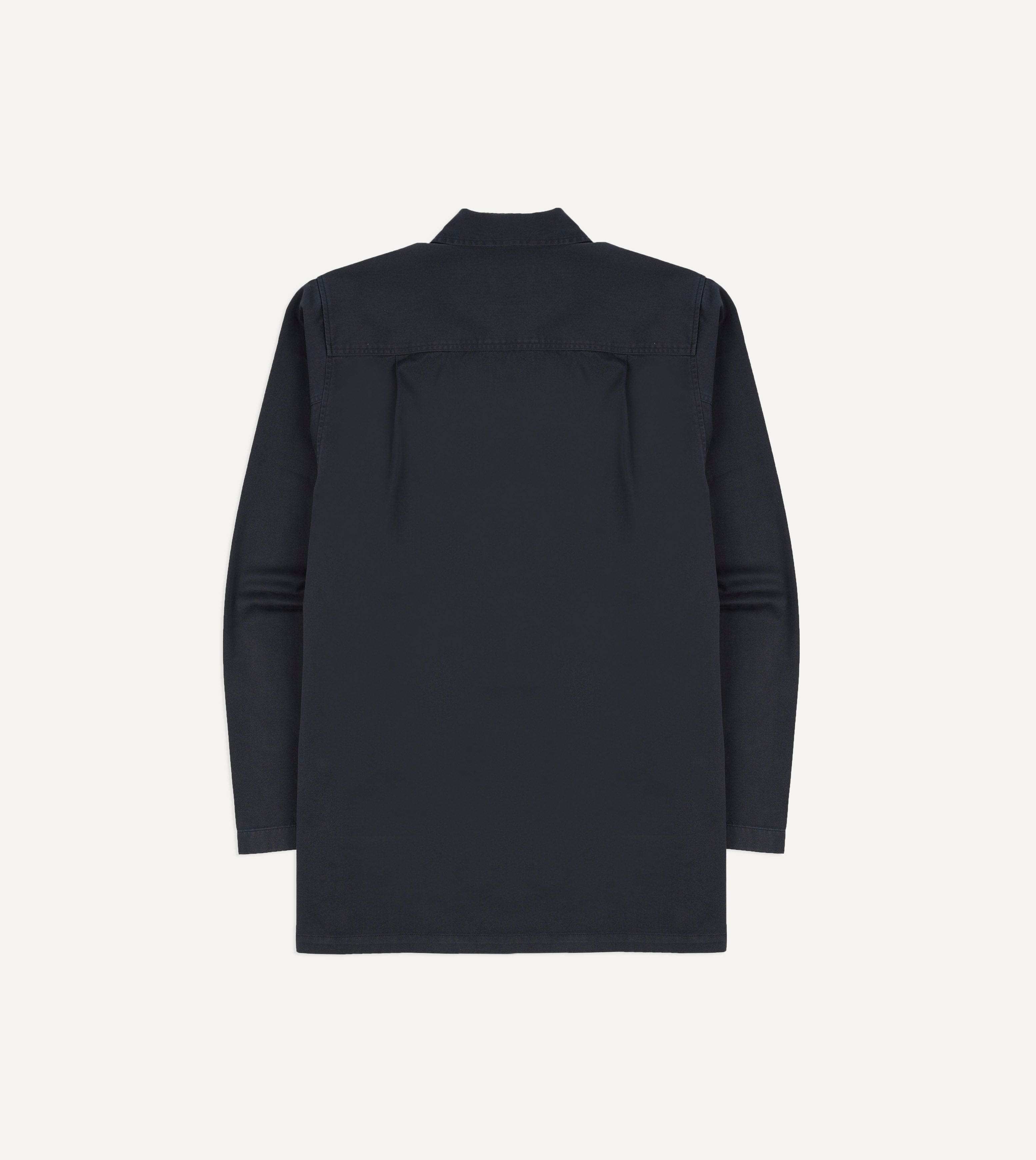 Navy Stone Wash Cotton Military Overshirt