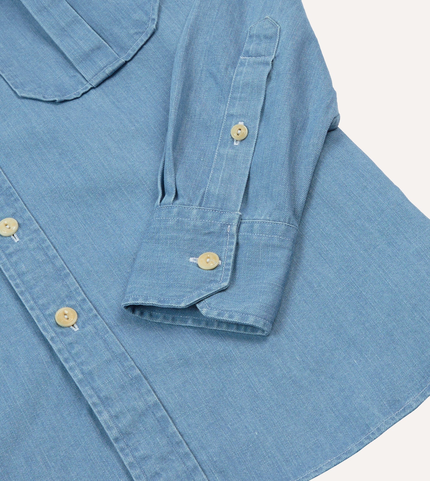 Bleach Wash Denim Military Shirt
