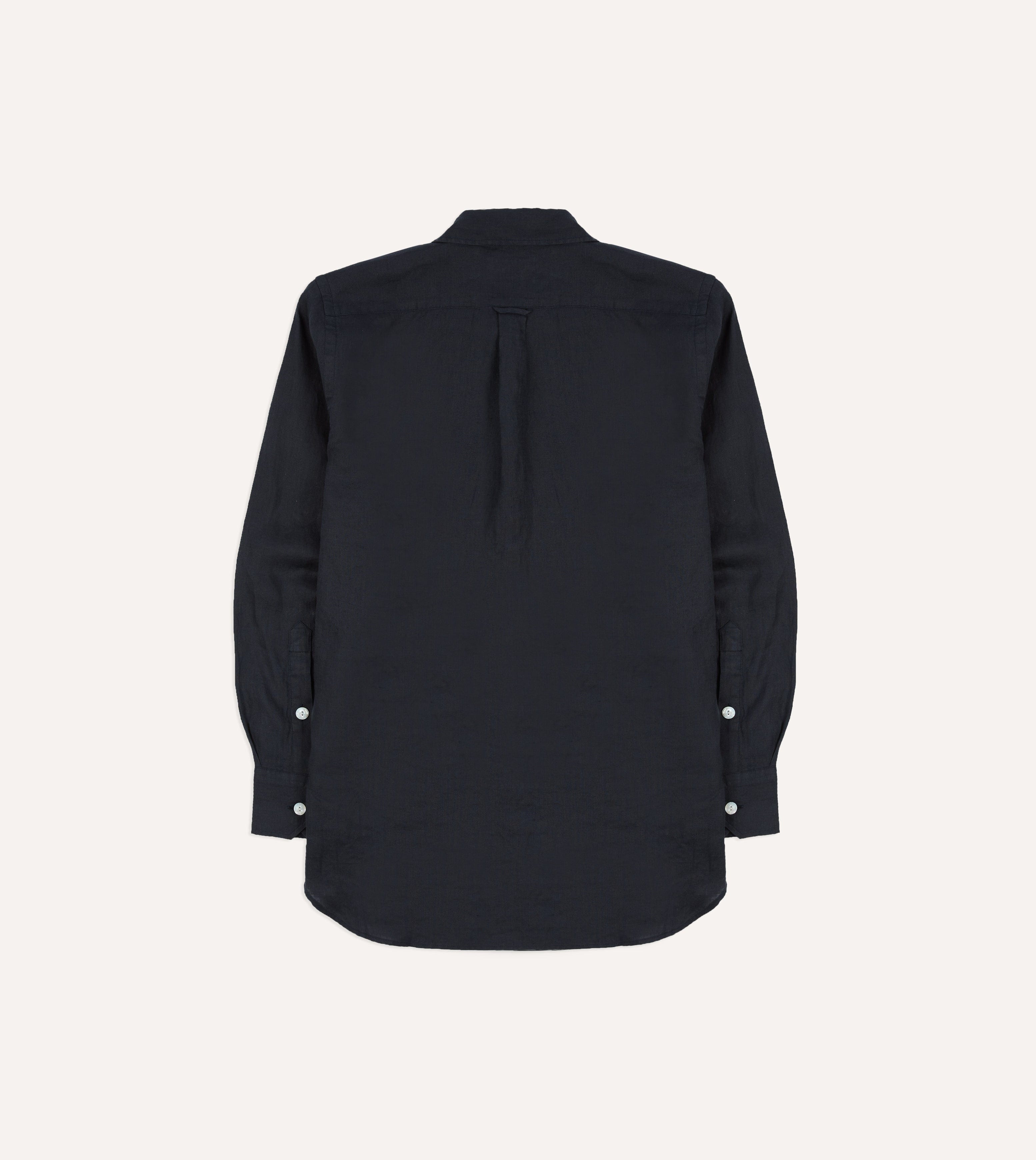 Navy Linen Pintuck Military Shirt