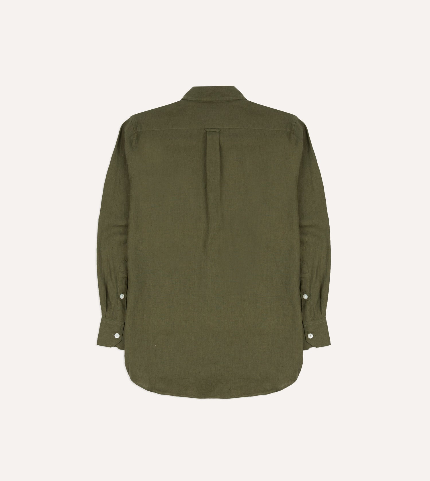 Khaki Linen Pintuck Military Shirt