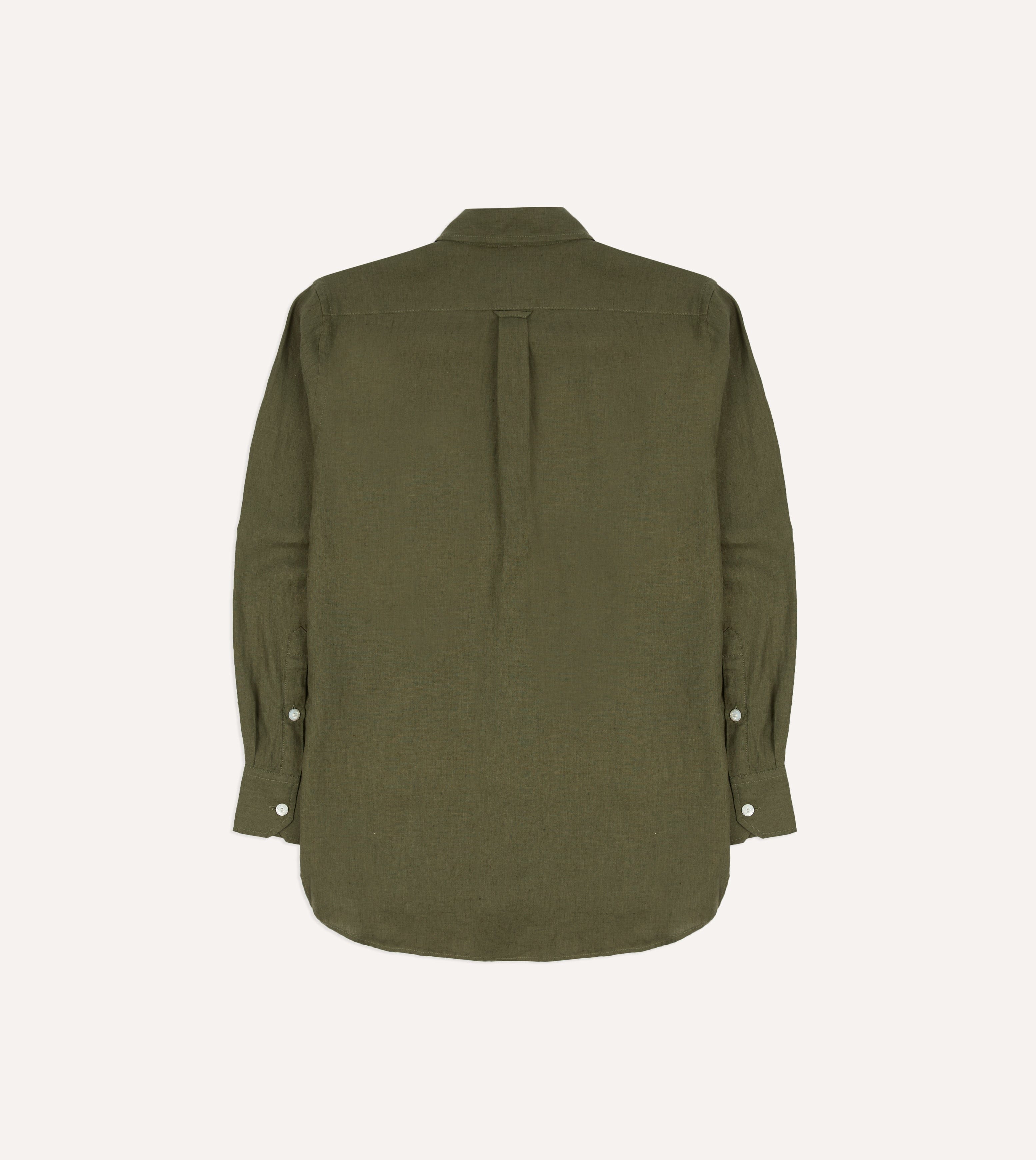 Khaki Linen Pintuck Military Shirt
