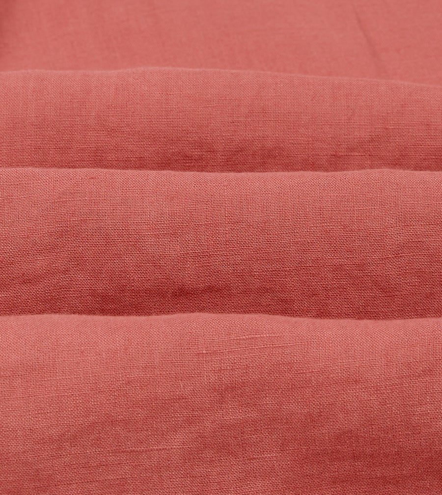 Pink Linen Pintuck Military Shirt