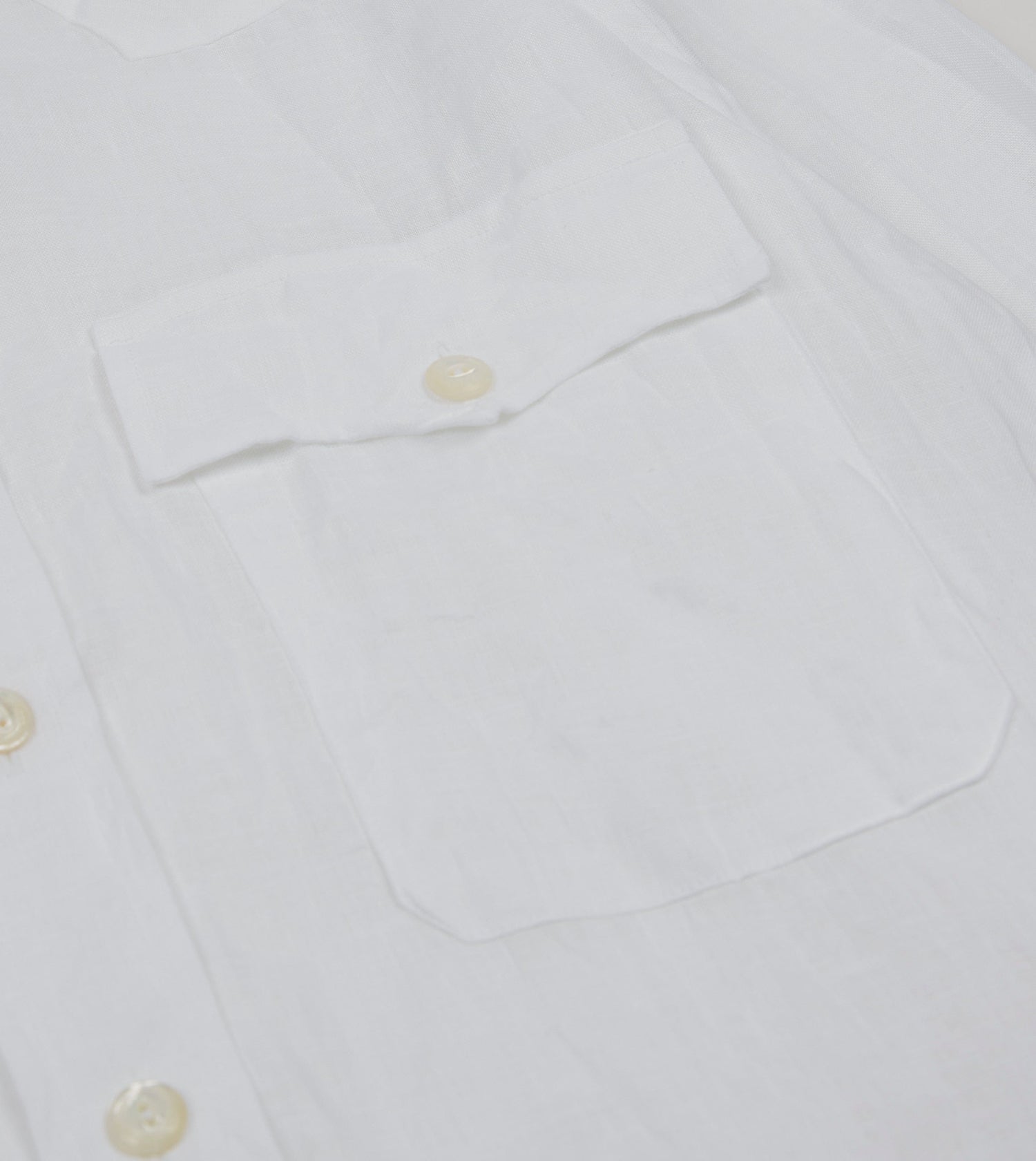 White Linen Two-Pocket Western Shirt