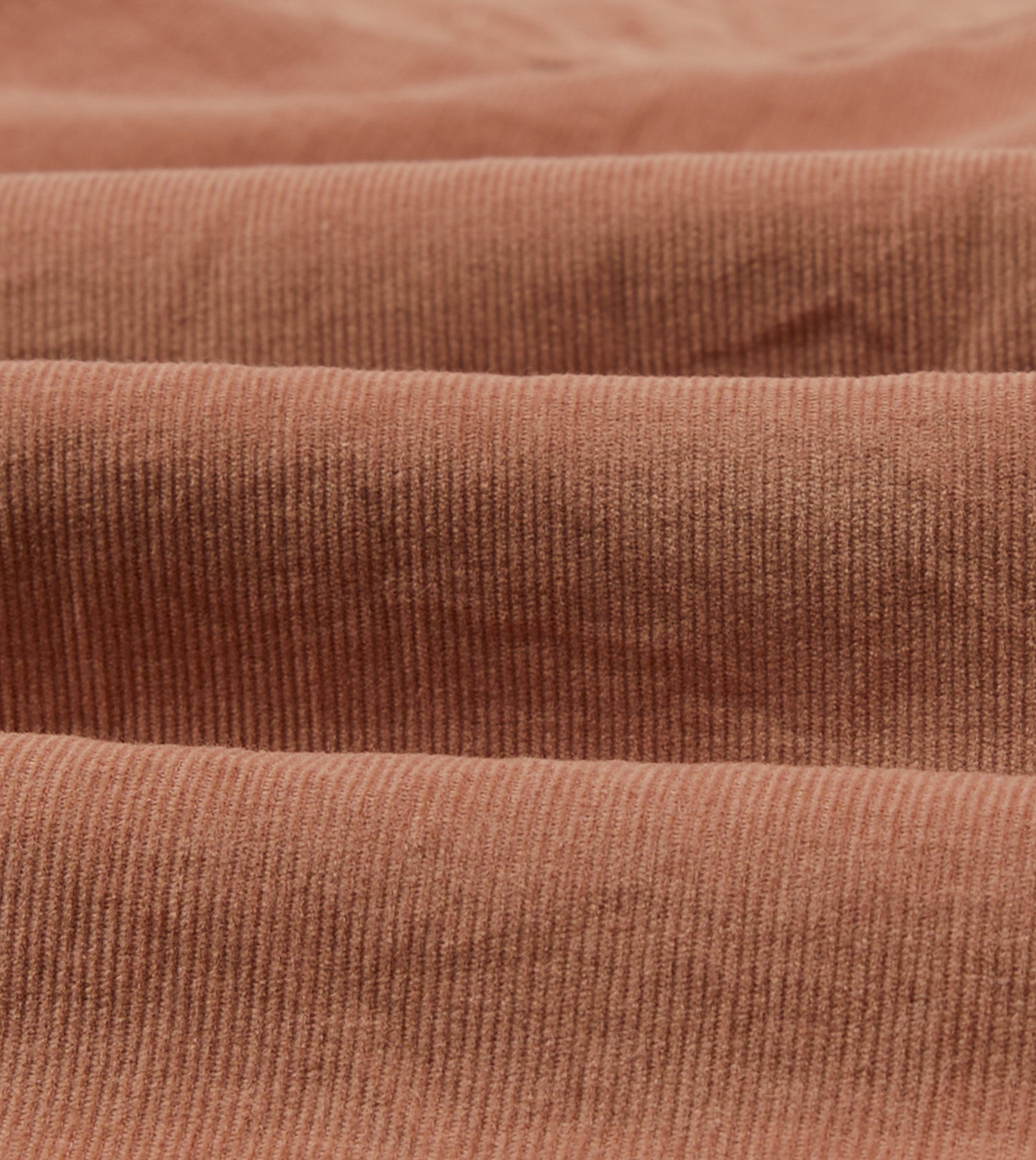 Washed Red Corduroy Two-Pocket Western Shirt