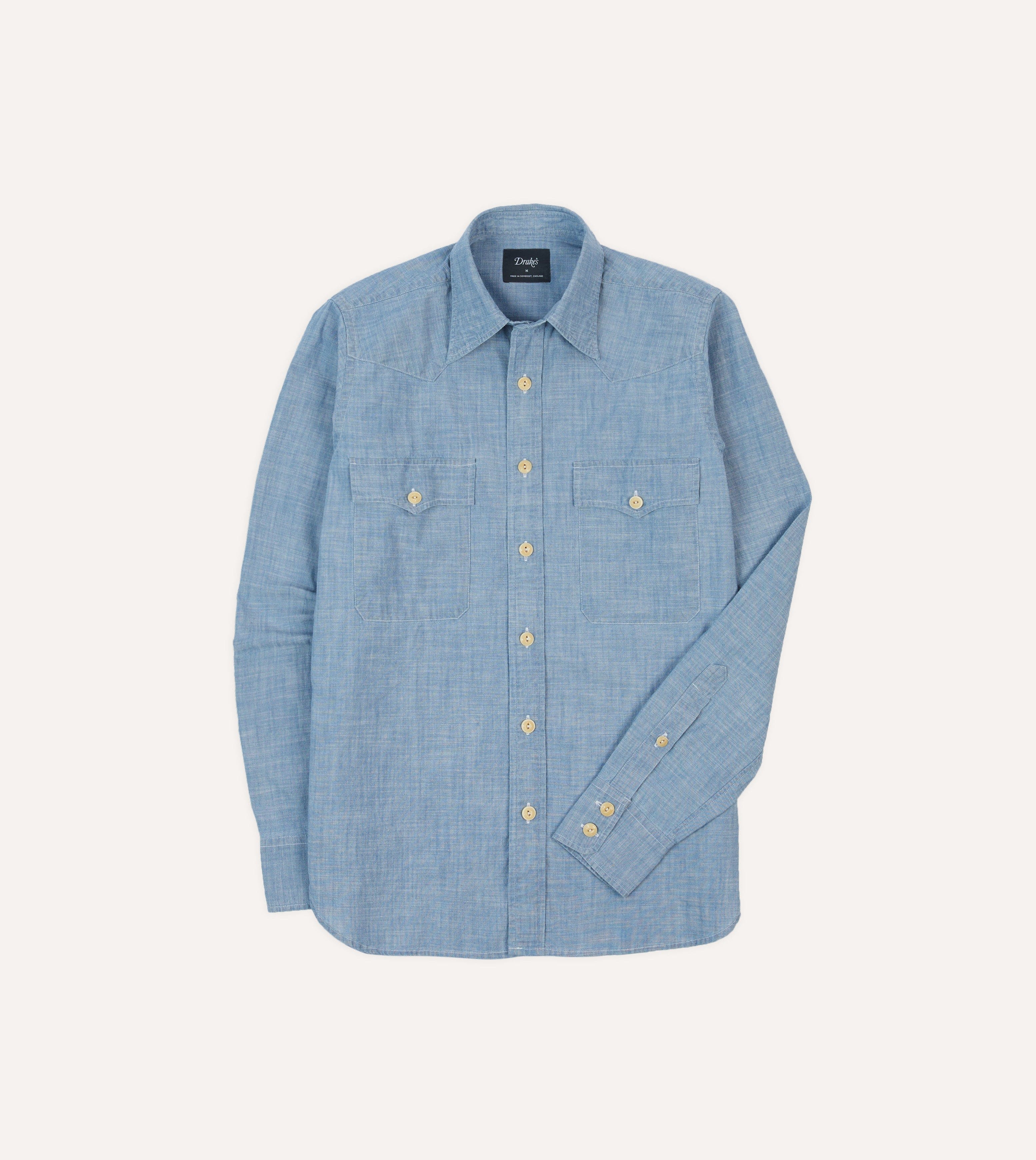 Chambray Two-Pocket Western Shirt