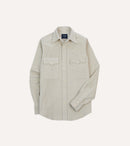 Ecru Corduroy Two-Pocket Western Shirt