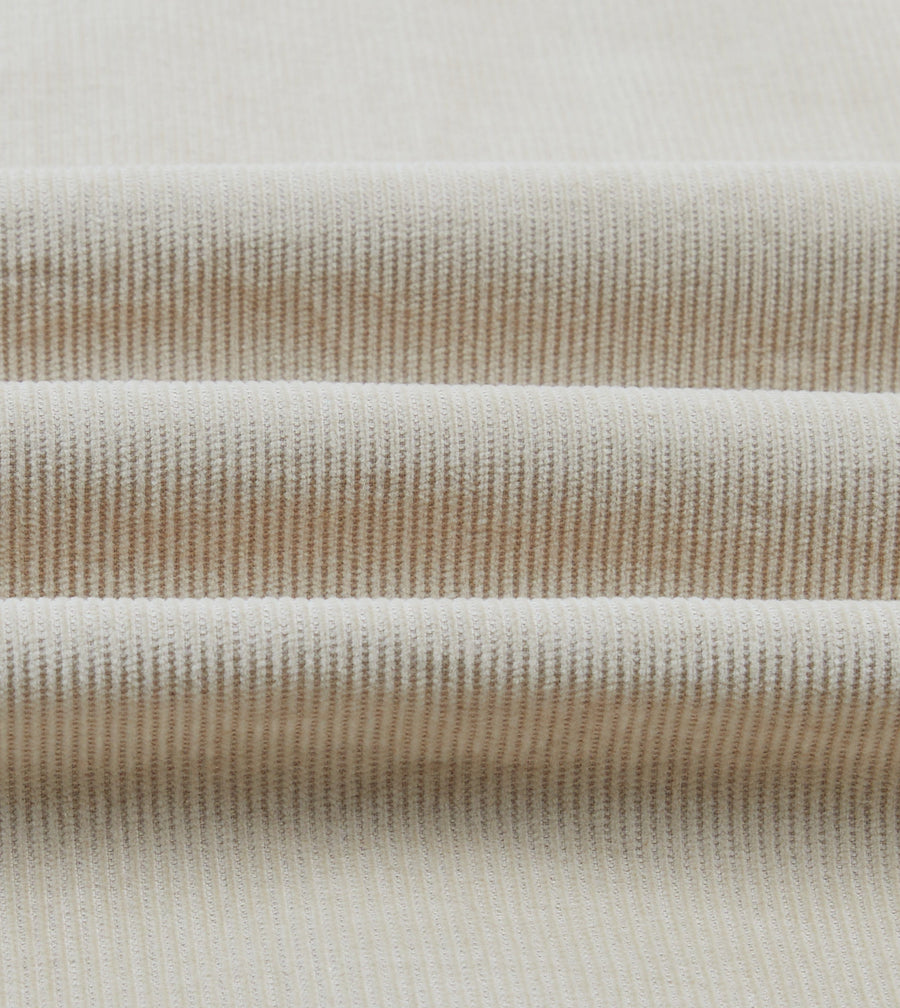 Ecru Corduroy Two-Pocket Western Shirt