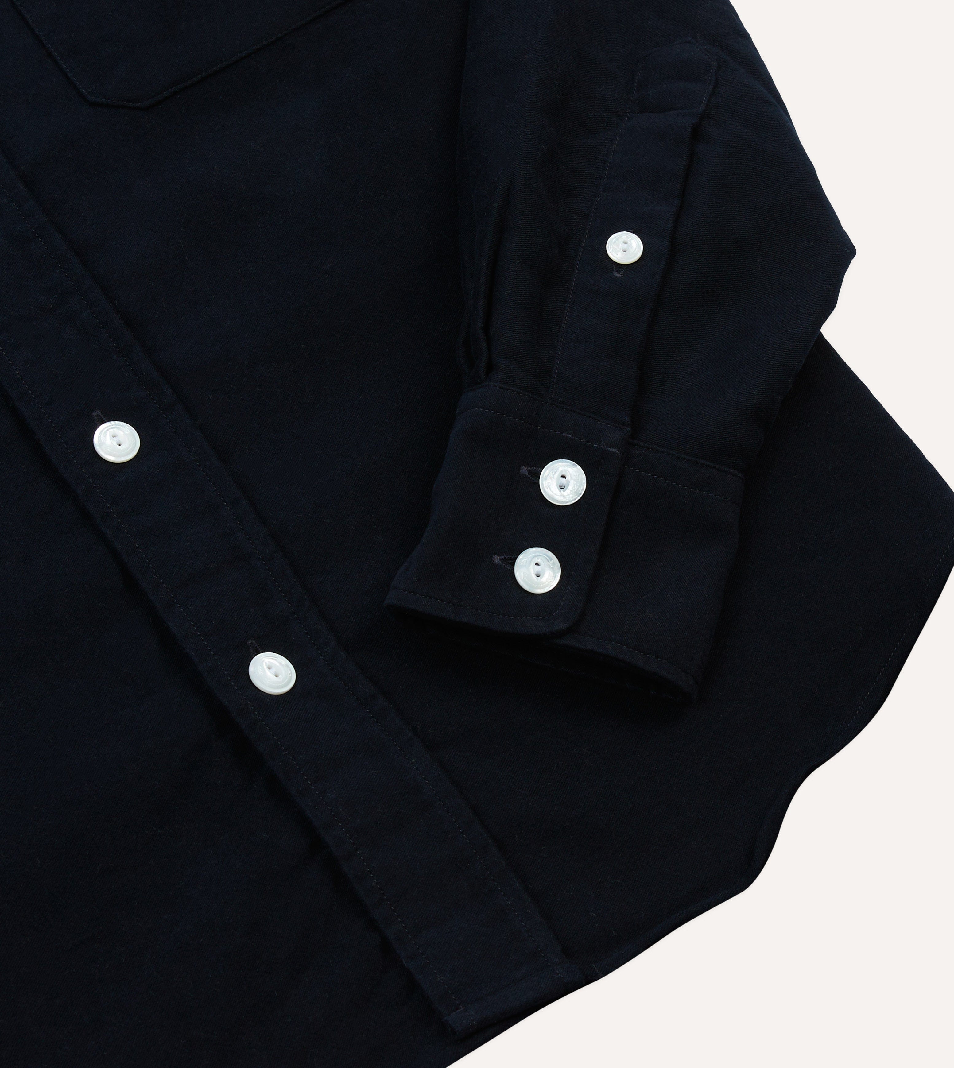 Navy Moleskin Two-Pocket Western Shirt – Drakes