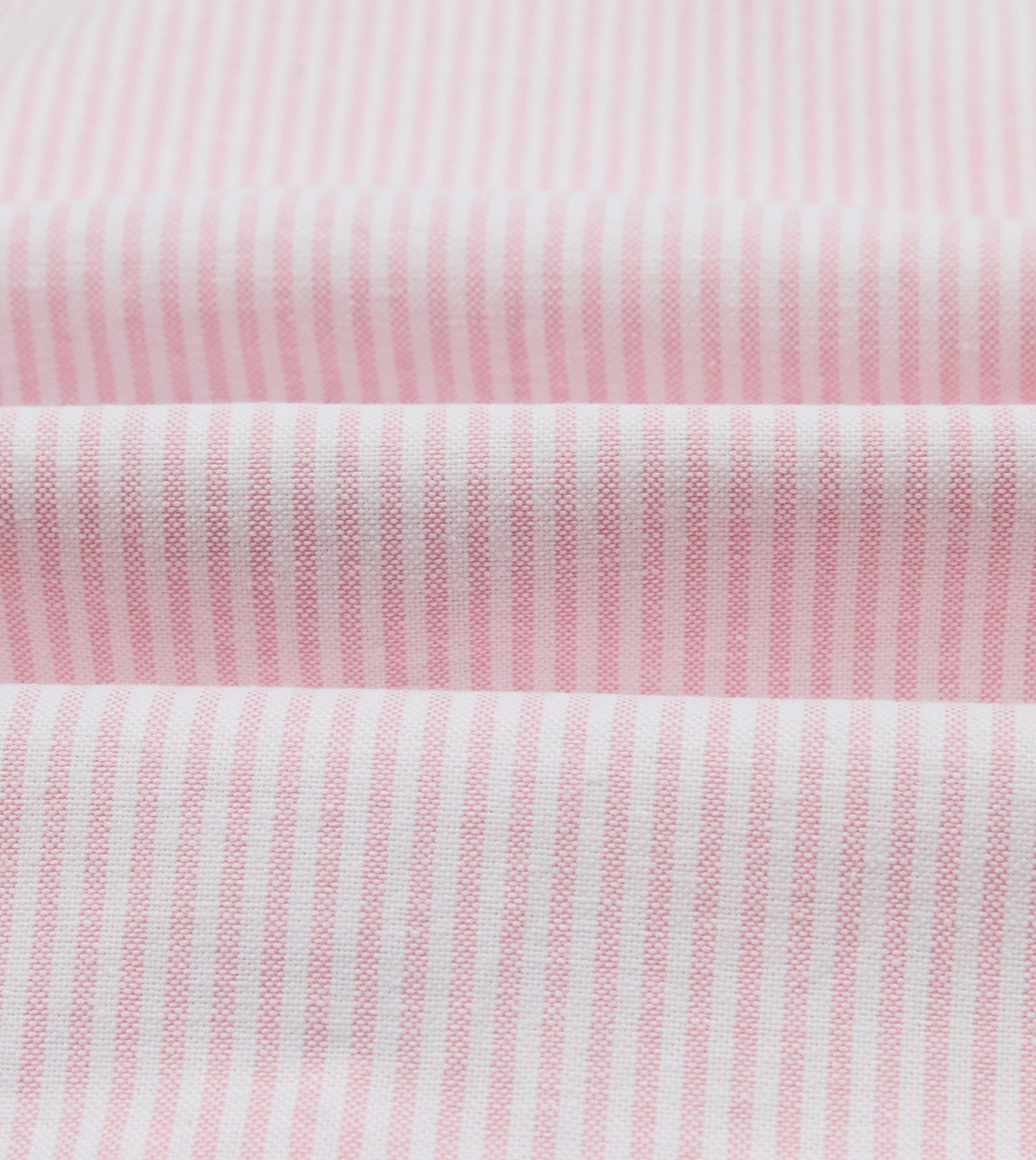 Pink Ticking Stripe Cotton Oxford Long Point Collar Western Shirt