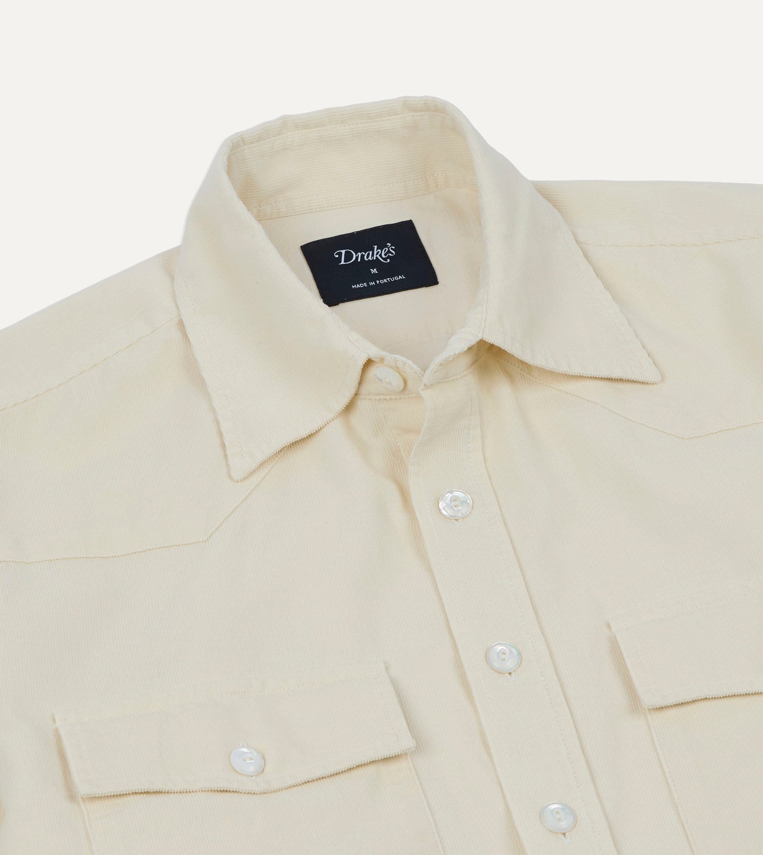 Ecru Needlecord Two-Pocket Western Shirt