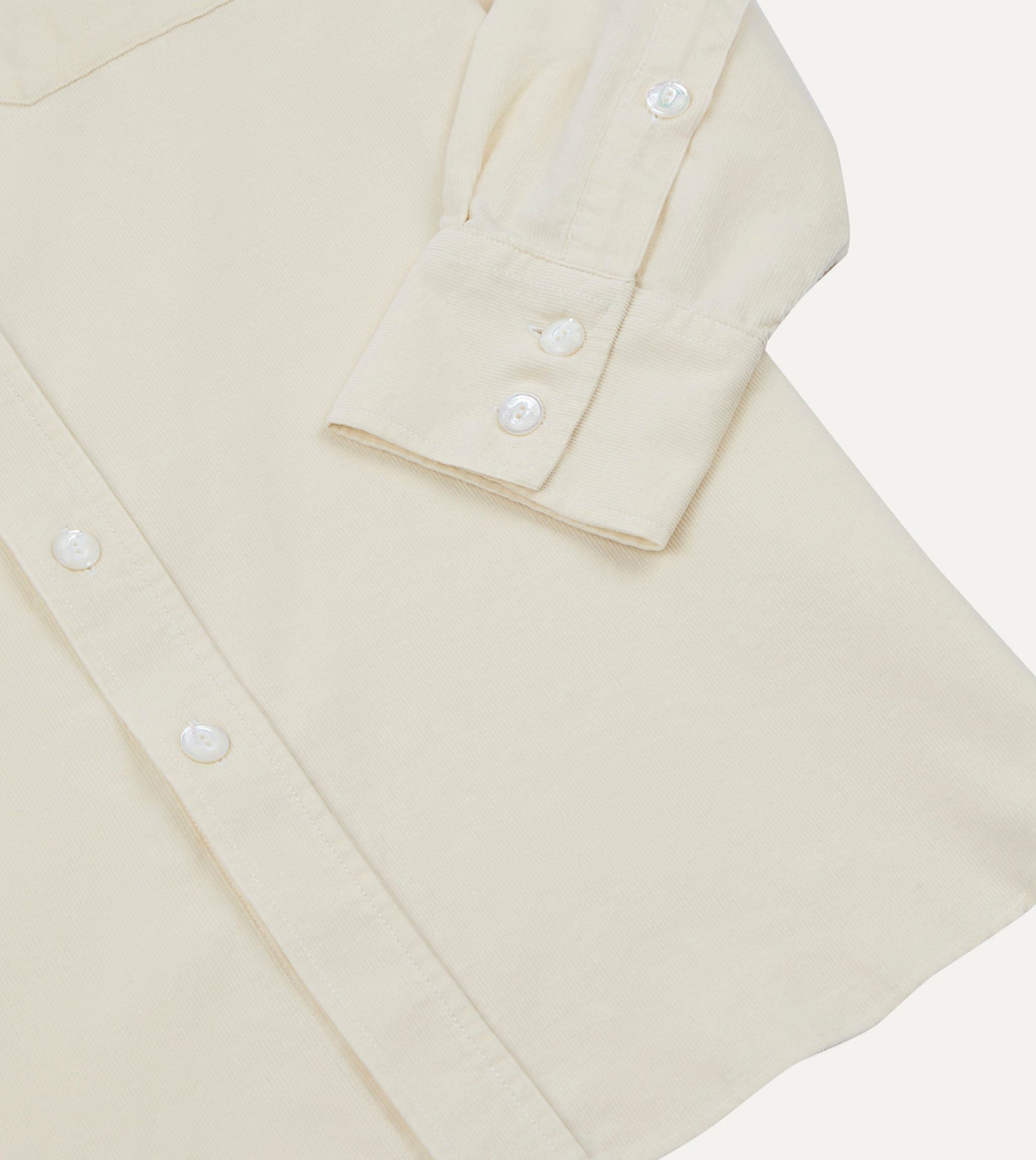 Ecru Needlecord Two-Pocket Western Shirt