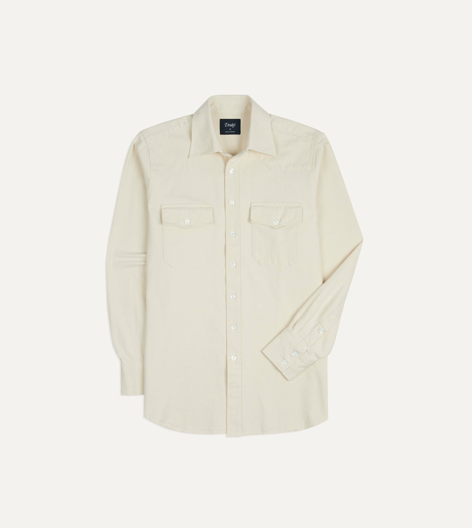 Ecru Denim Two-Pocket Western Shirt