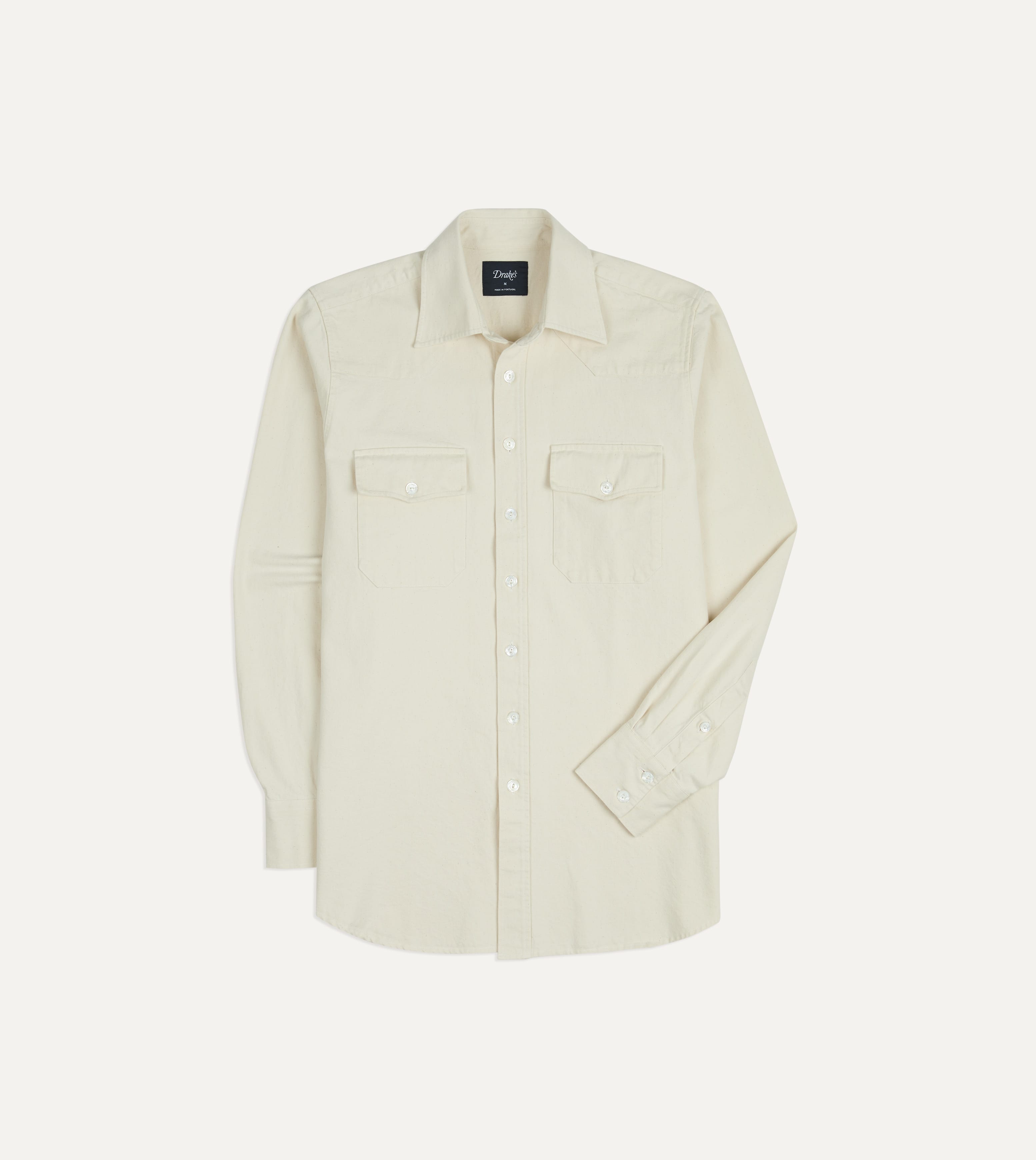 Ecru Denim Two-Pocket Western Shirt