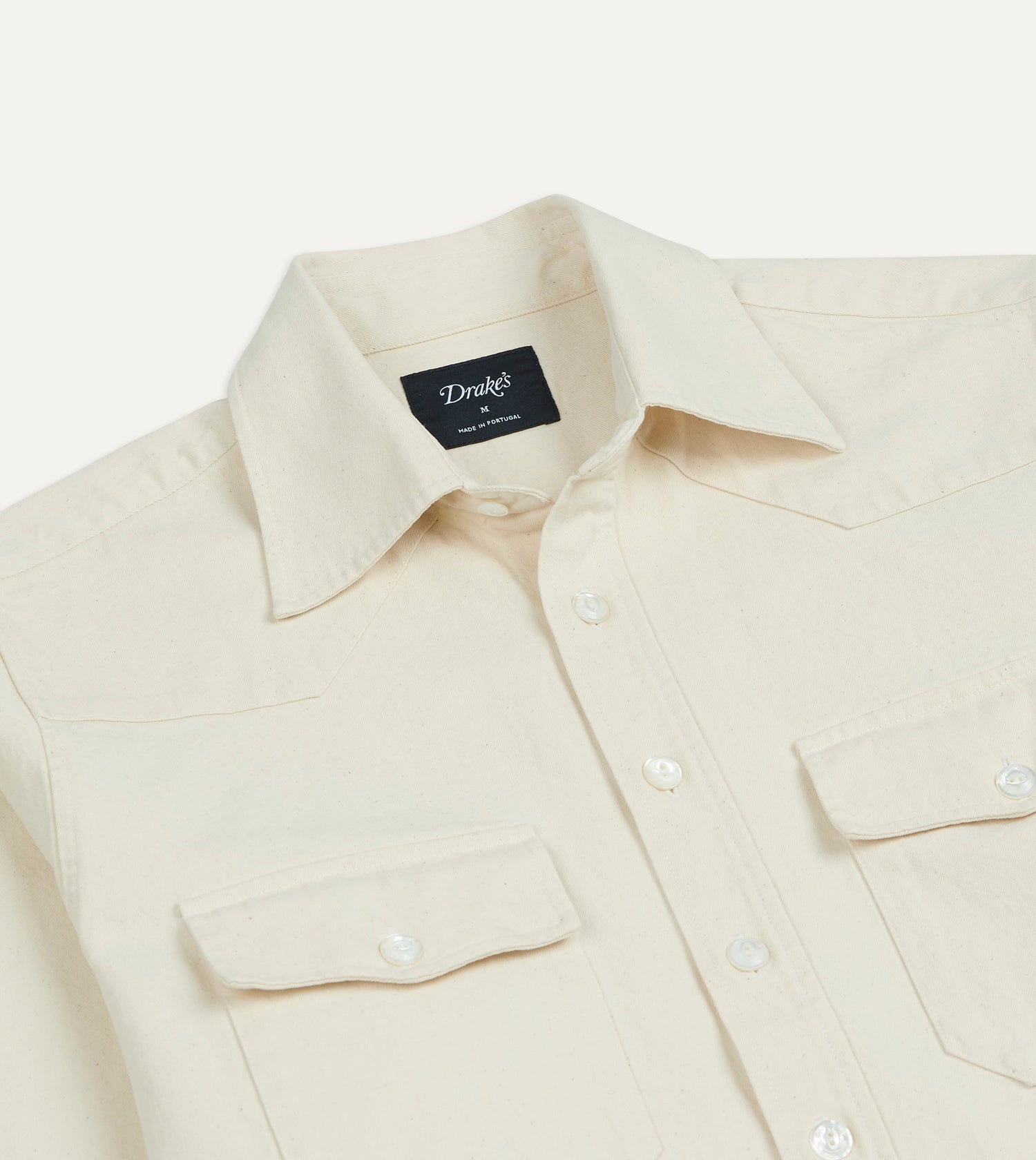 Ecru Denim Two-Pocket Western Shirt