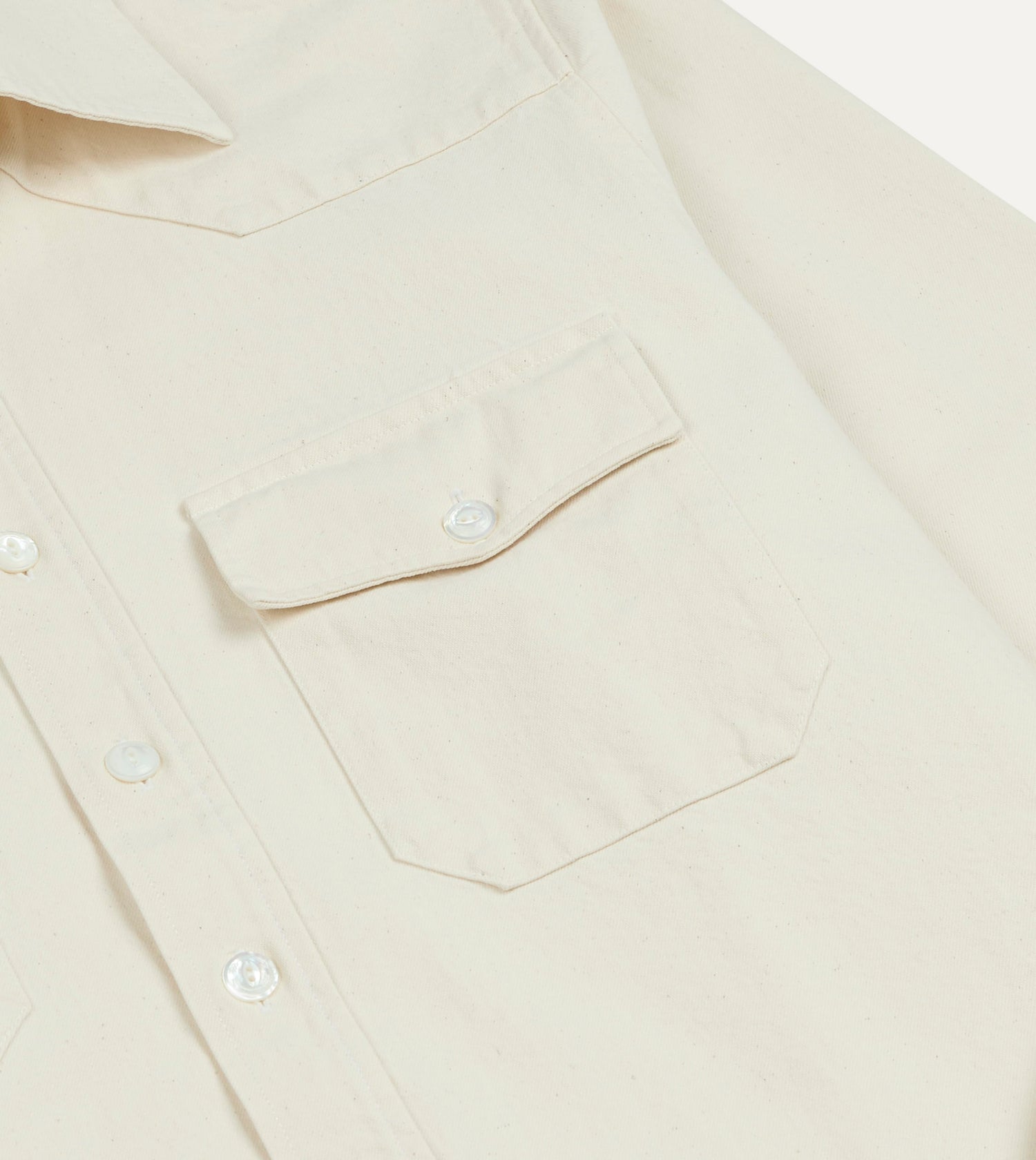 Ecru Denim Two-Pocket Western Shirt