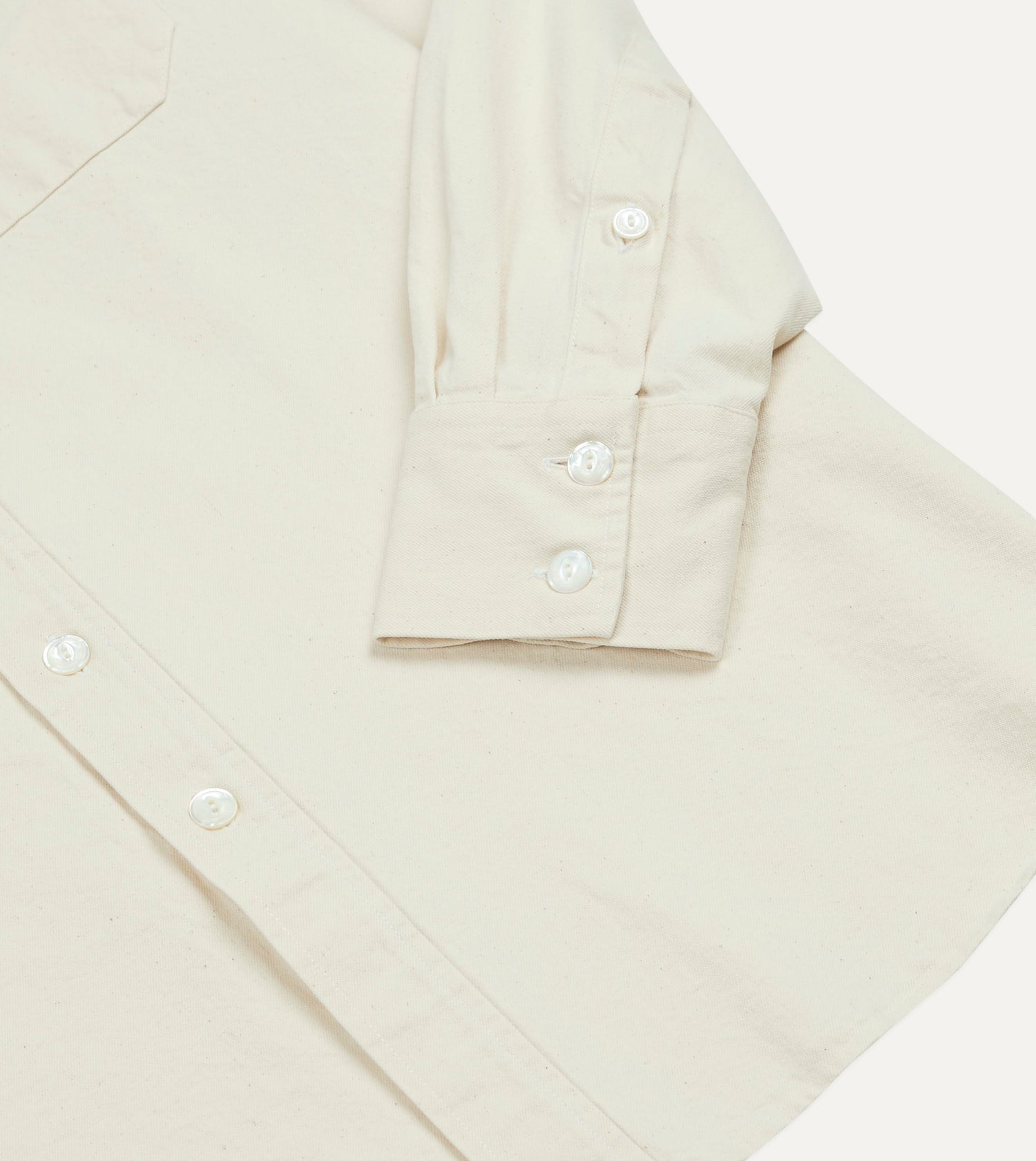 Ecru Denim Two-Pocket Western Shirt