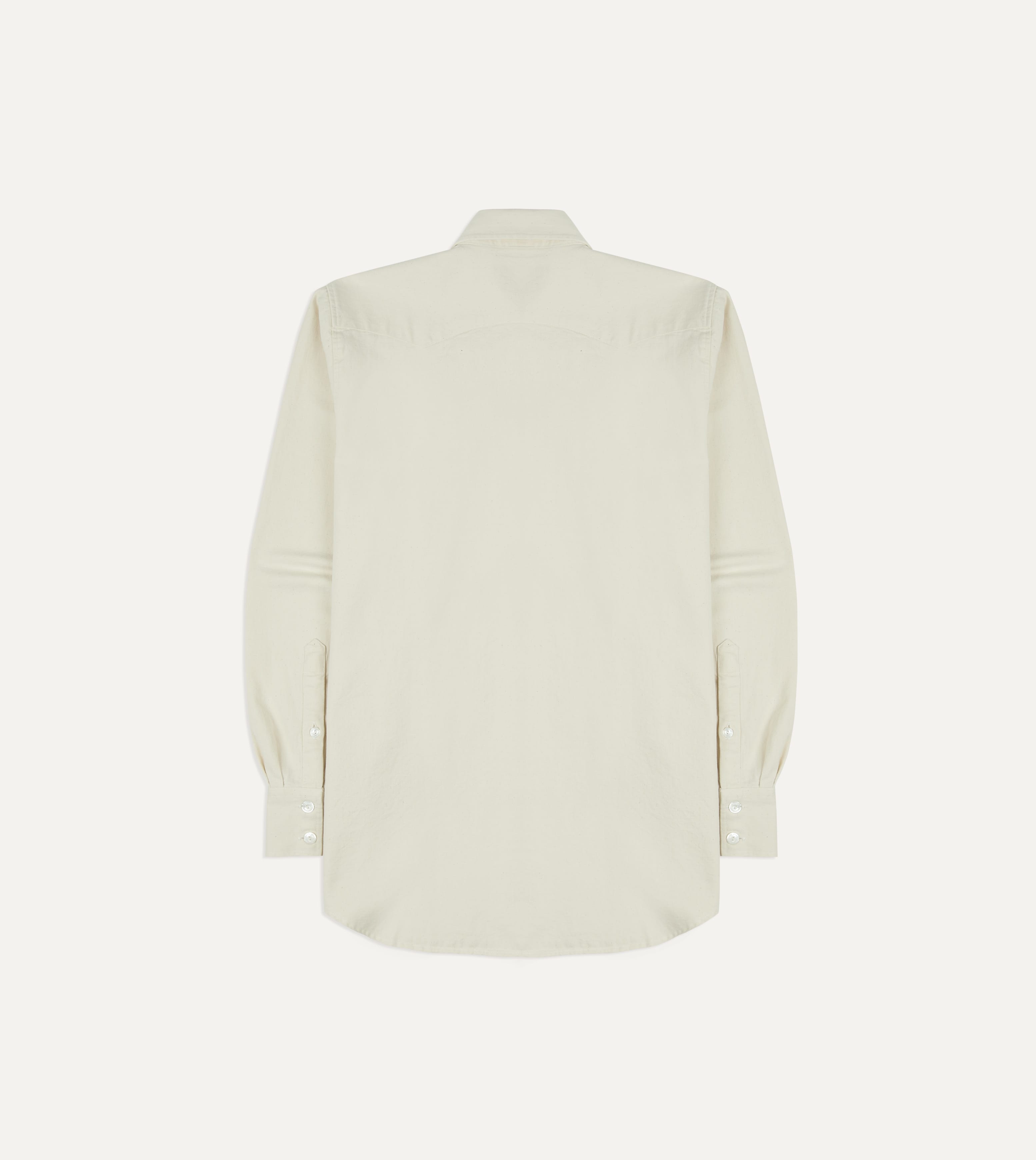 Ecru Denim Two-Pocket Western Shirt