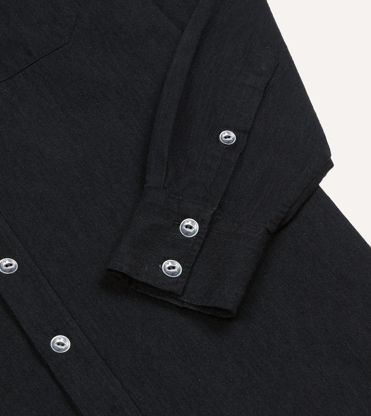 Black Denim Two-Pocket Western Shirt
