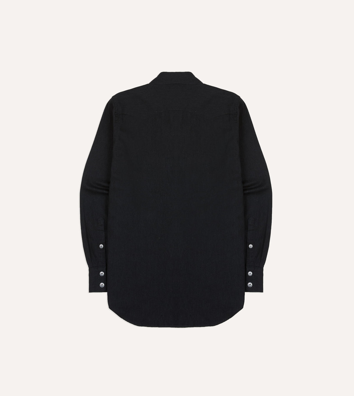 Black Denim Two-Pocket Western Shirt