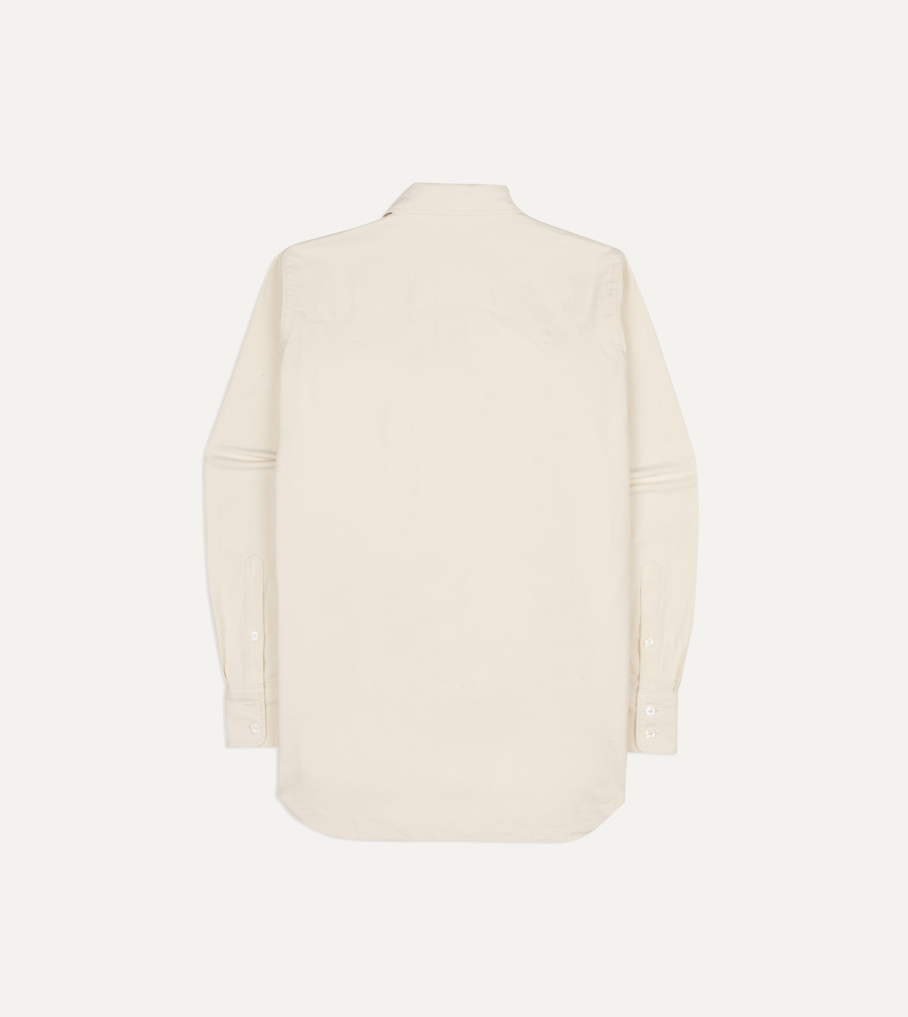 BEAMS F & Drake's Ecru Twill Two-Pocket Western Shirt