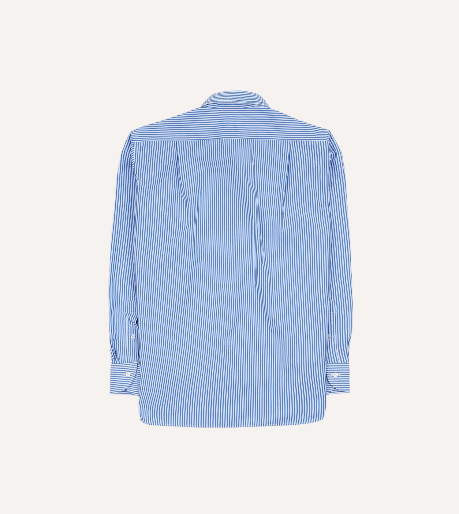Blue Narrow Stripe Poplin Club Collar Shirt