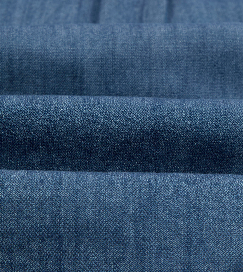 Stone Wash Denim Club Collar Work Shirt