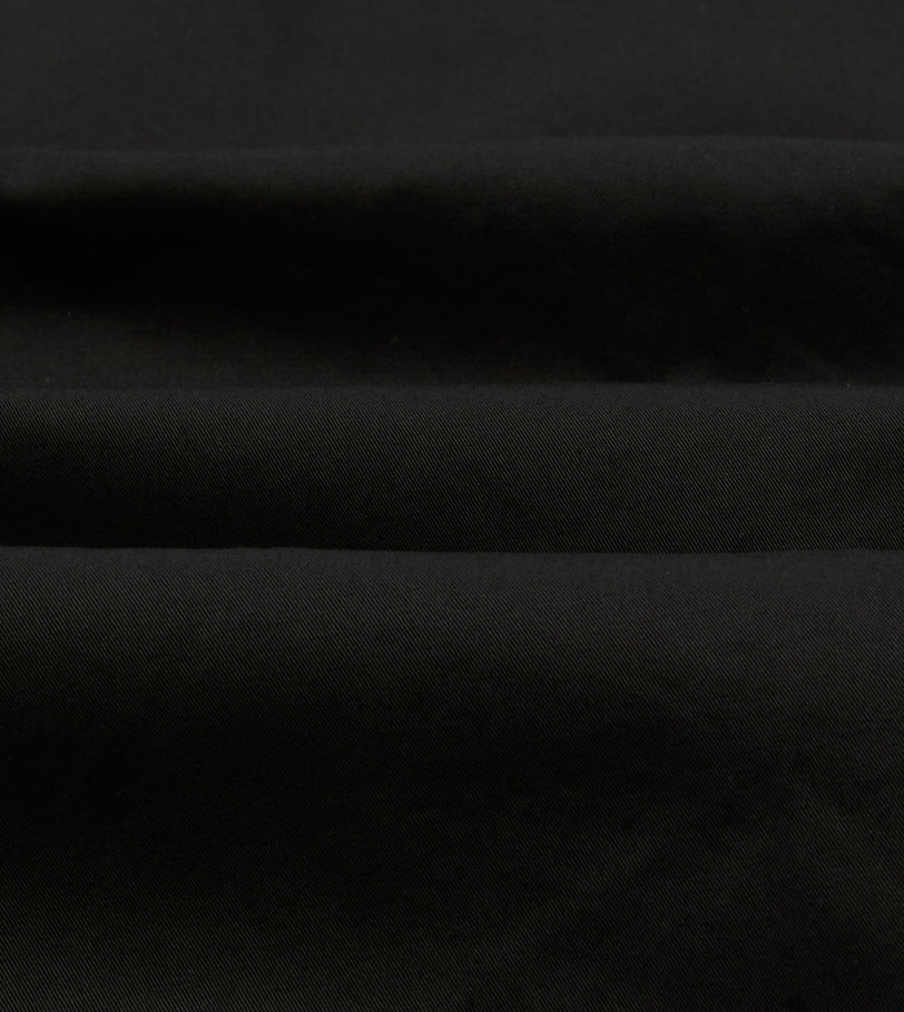 Black Cotton Mandarin Collar Shirt