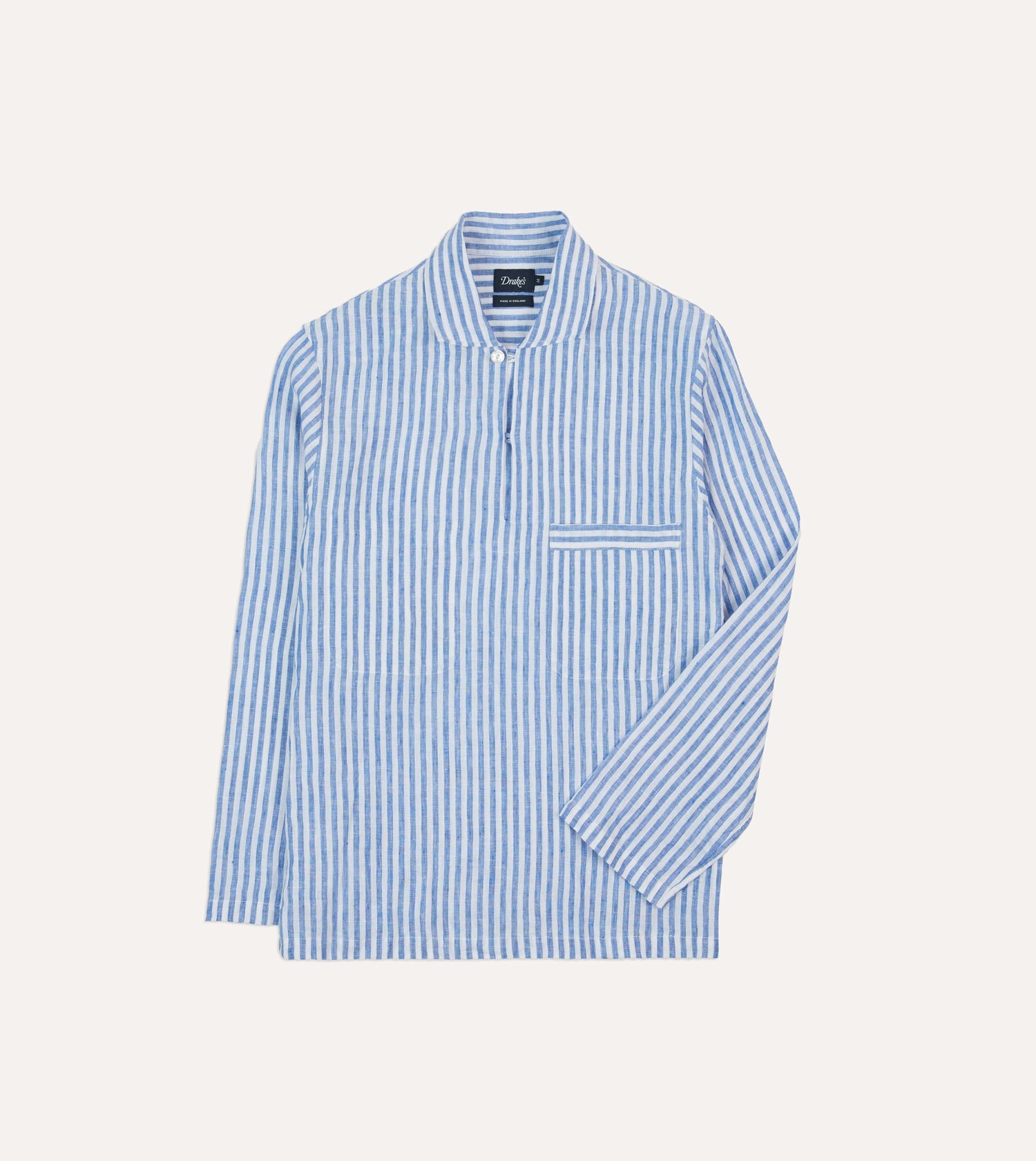 Blue Stripe Linen Smock Shirt