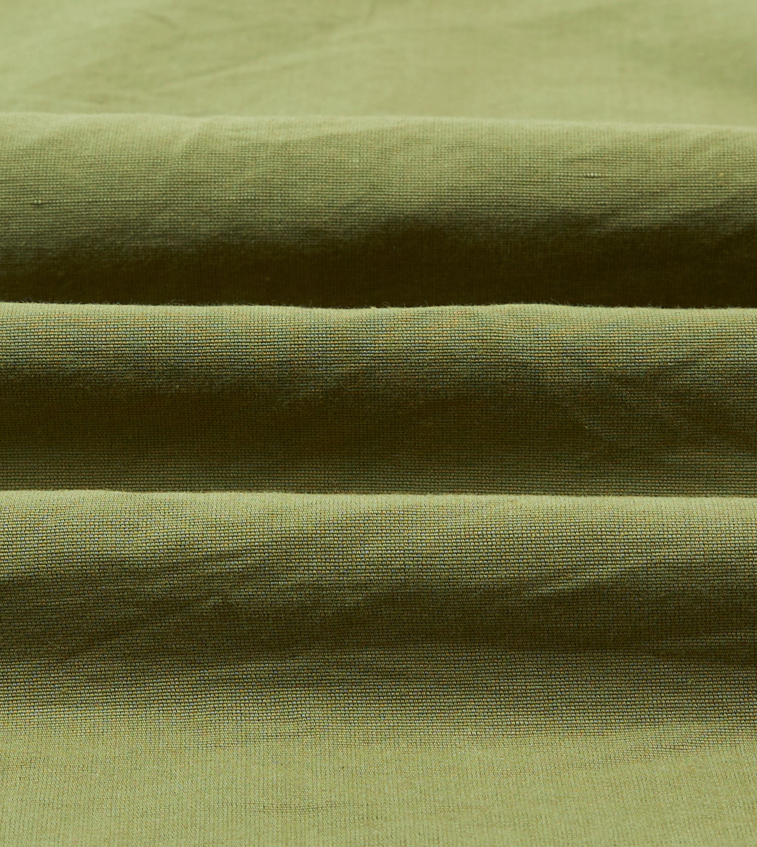 Olive Cotton-Linen Popover Shirt