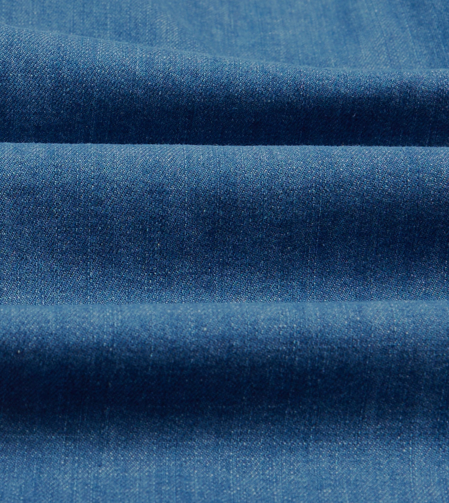 Blue Denim Spread Collar Popover Shirt