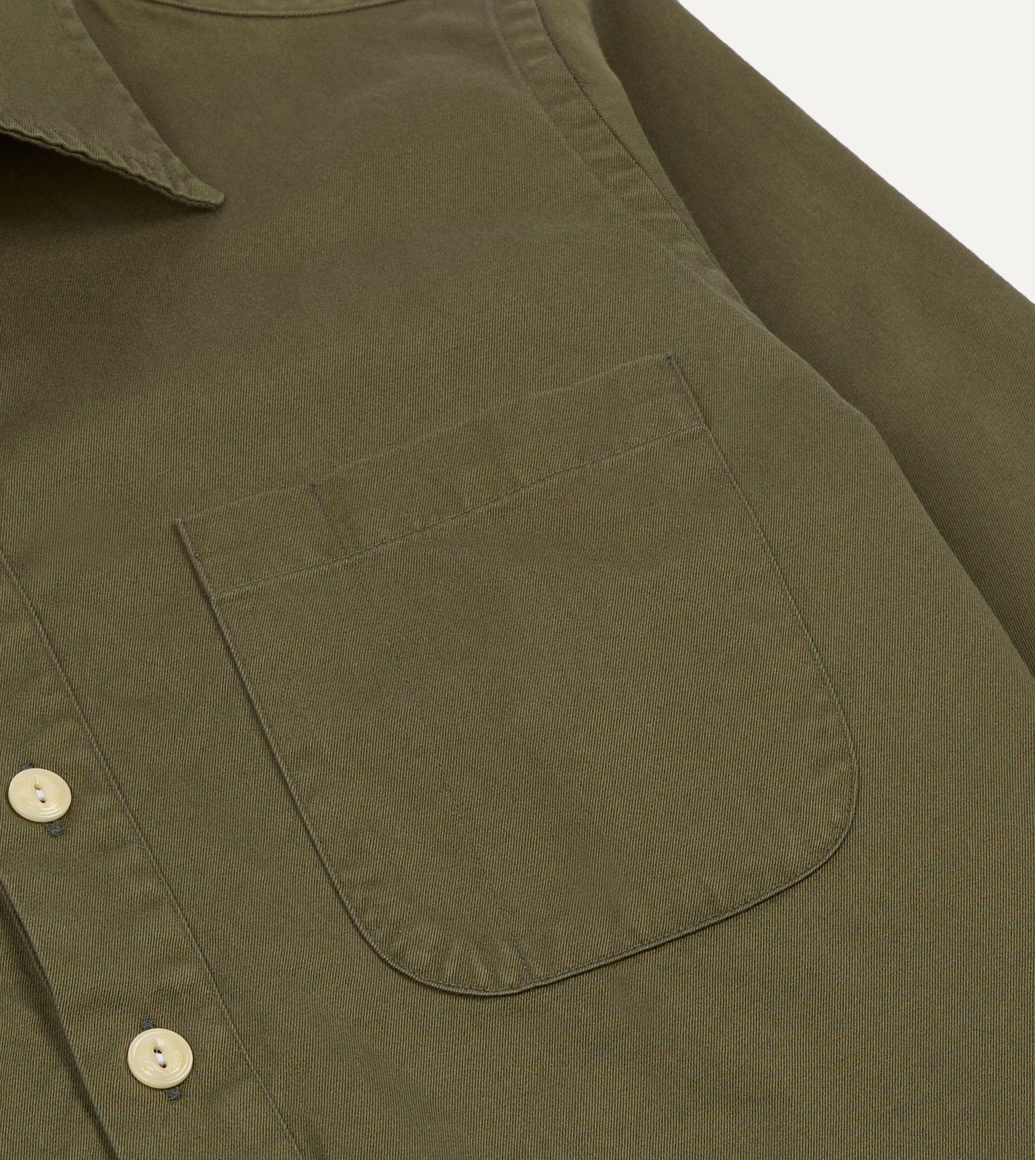 Drake's by A. Levine Olive Cotton Popover Shirt