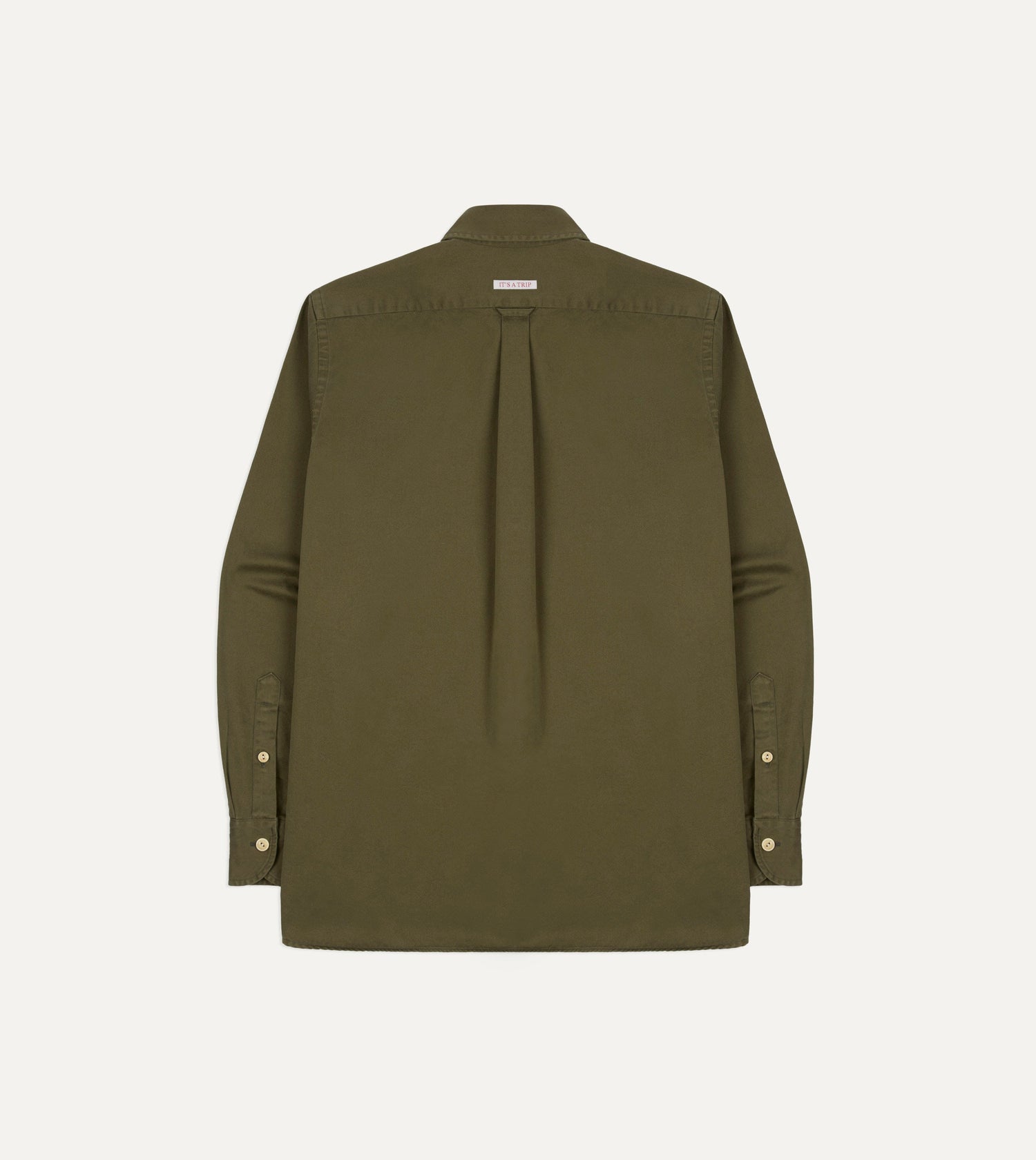 Drake's by A. Levine Olive Cotton Popover Shirt