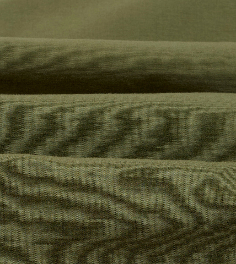 Green Vintage Cotton Spread Collar Popover Shirt