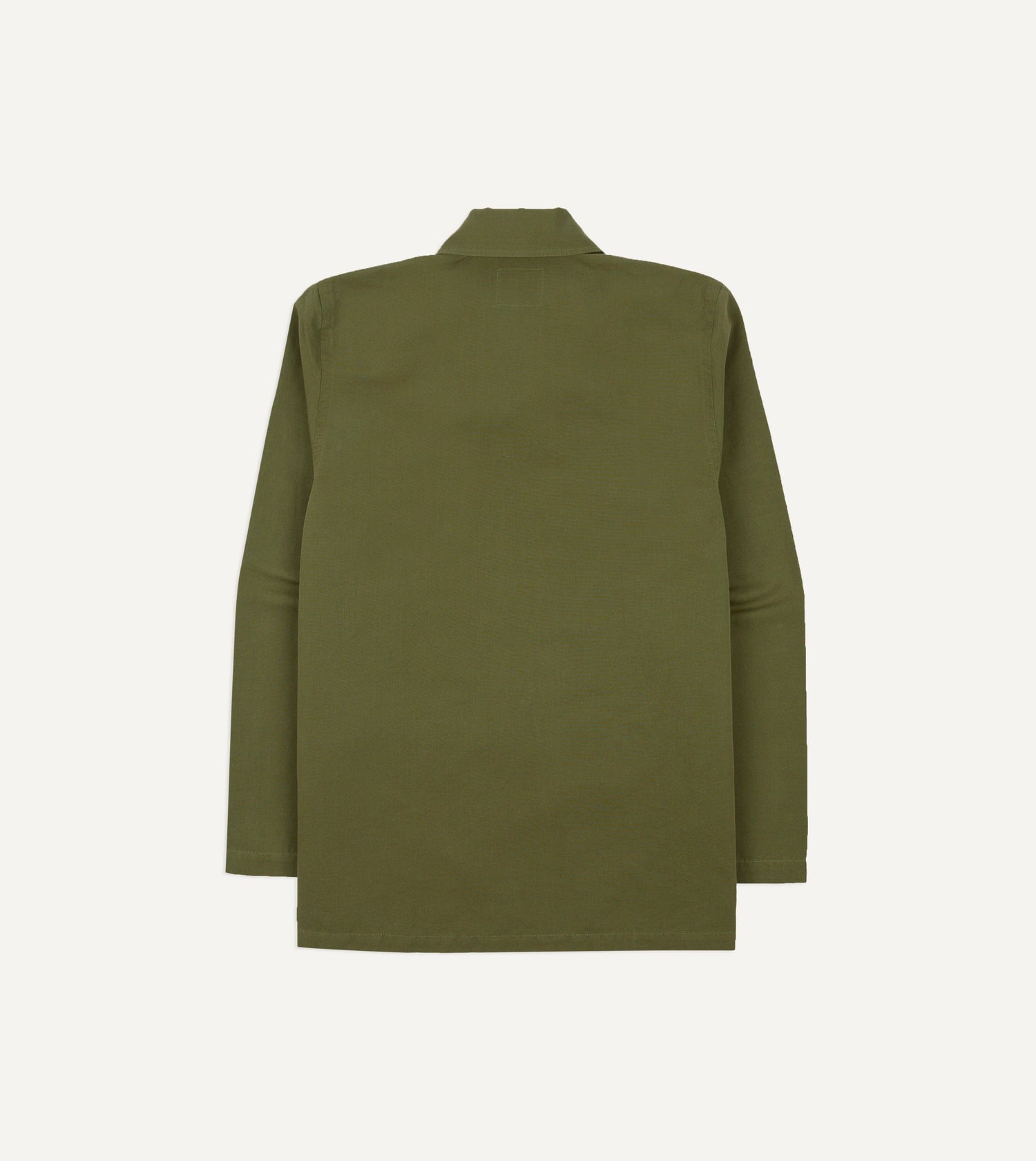 Green Vintage Cotton Spread Collar Popover Shirt