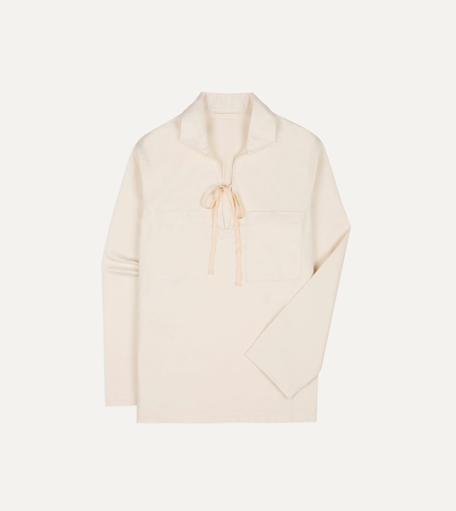 Ecru Cotton Tie Front Smock