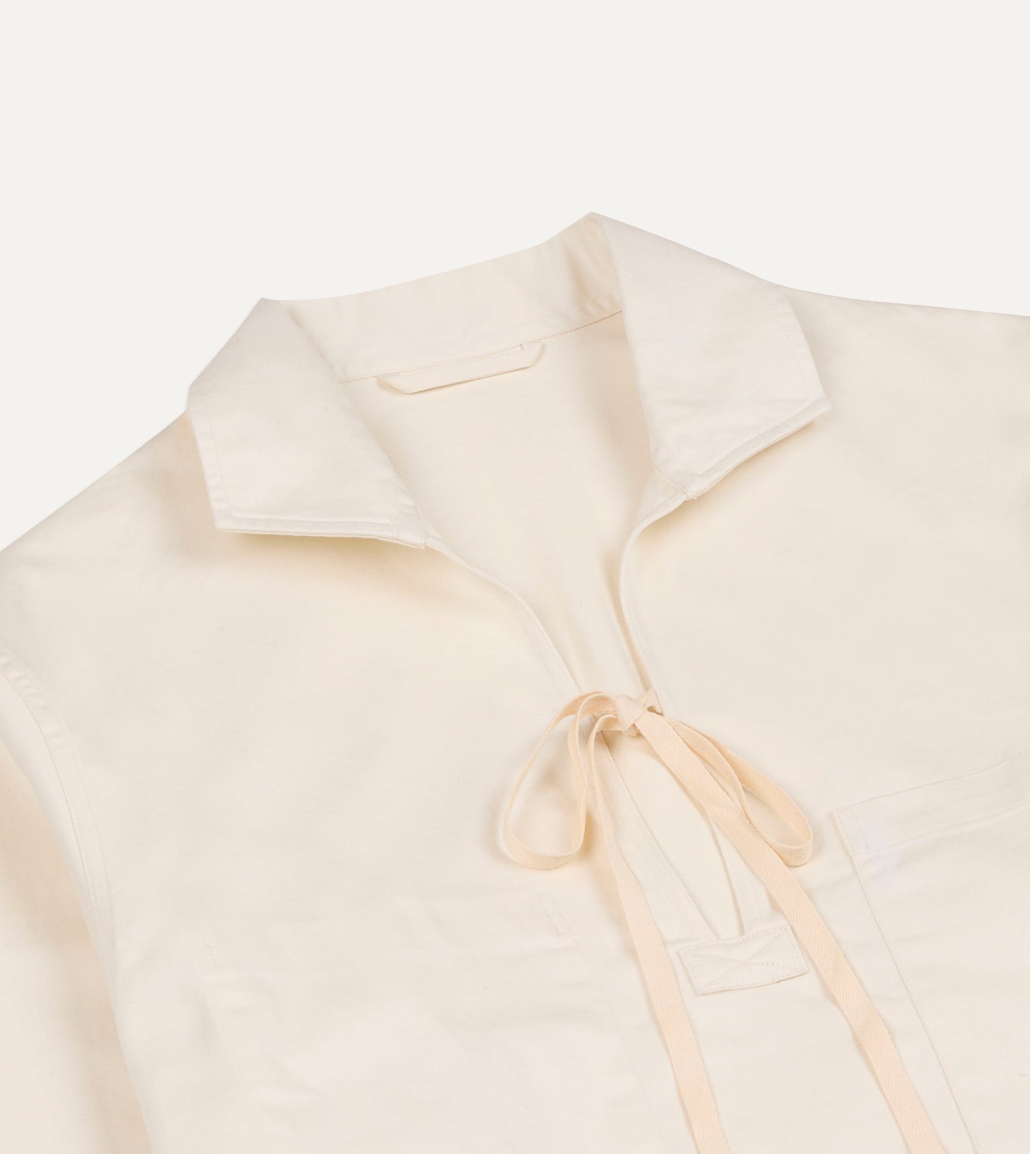 Ecru Cotton Tie Front Smock