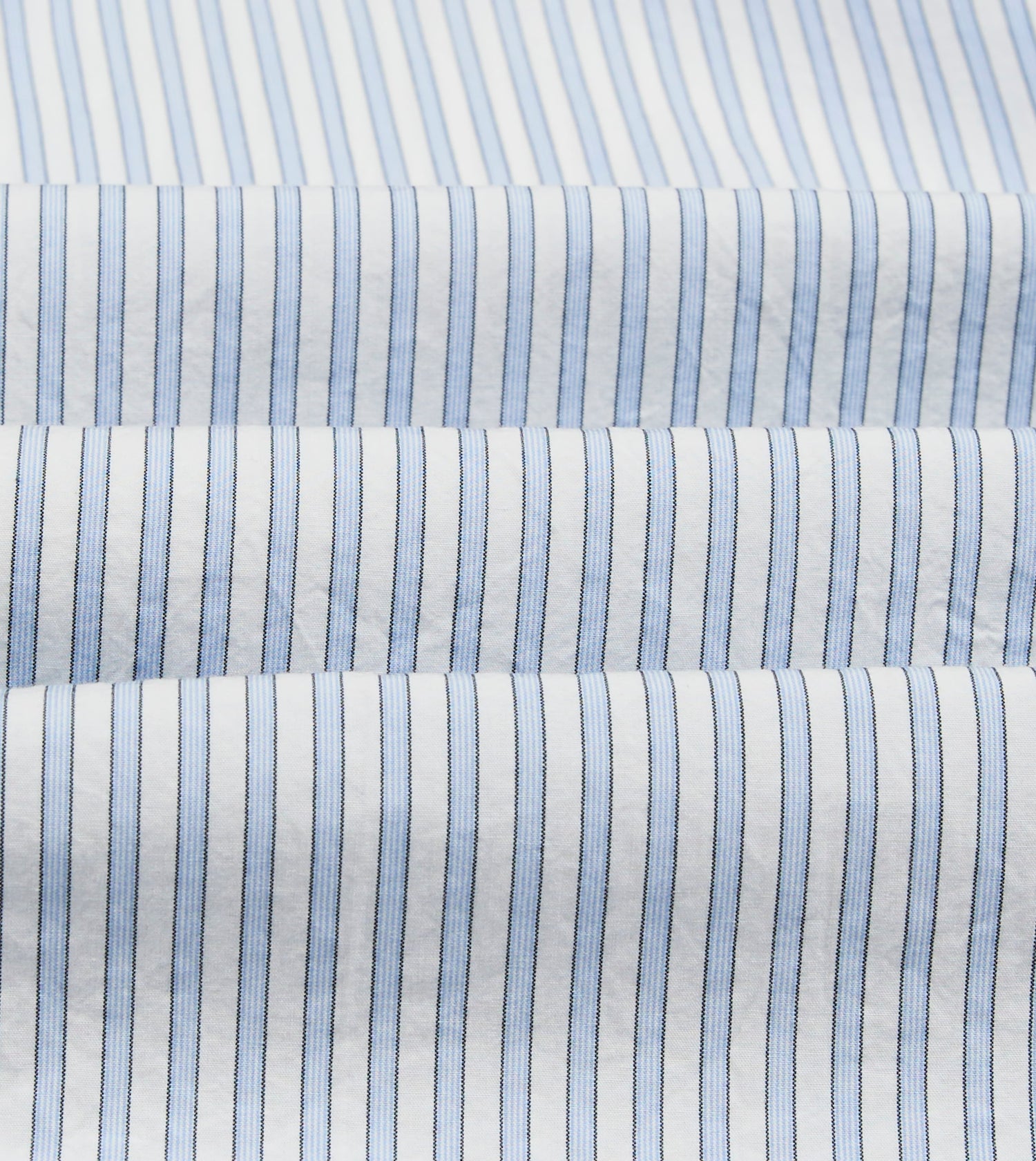 Blue and White Stripe Cotton Long Point Collar Shirt