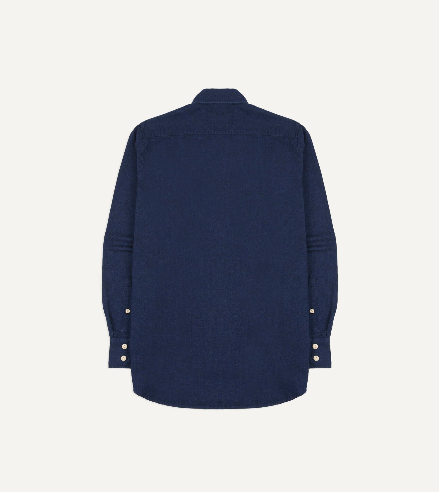 Indigo Cotton Long Point Collar Work Shirt
