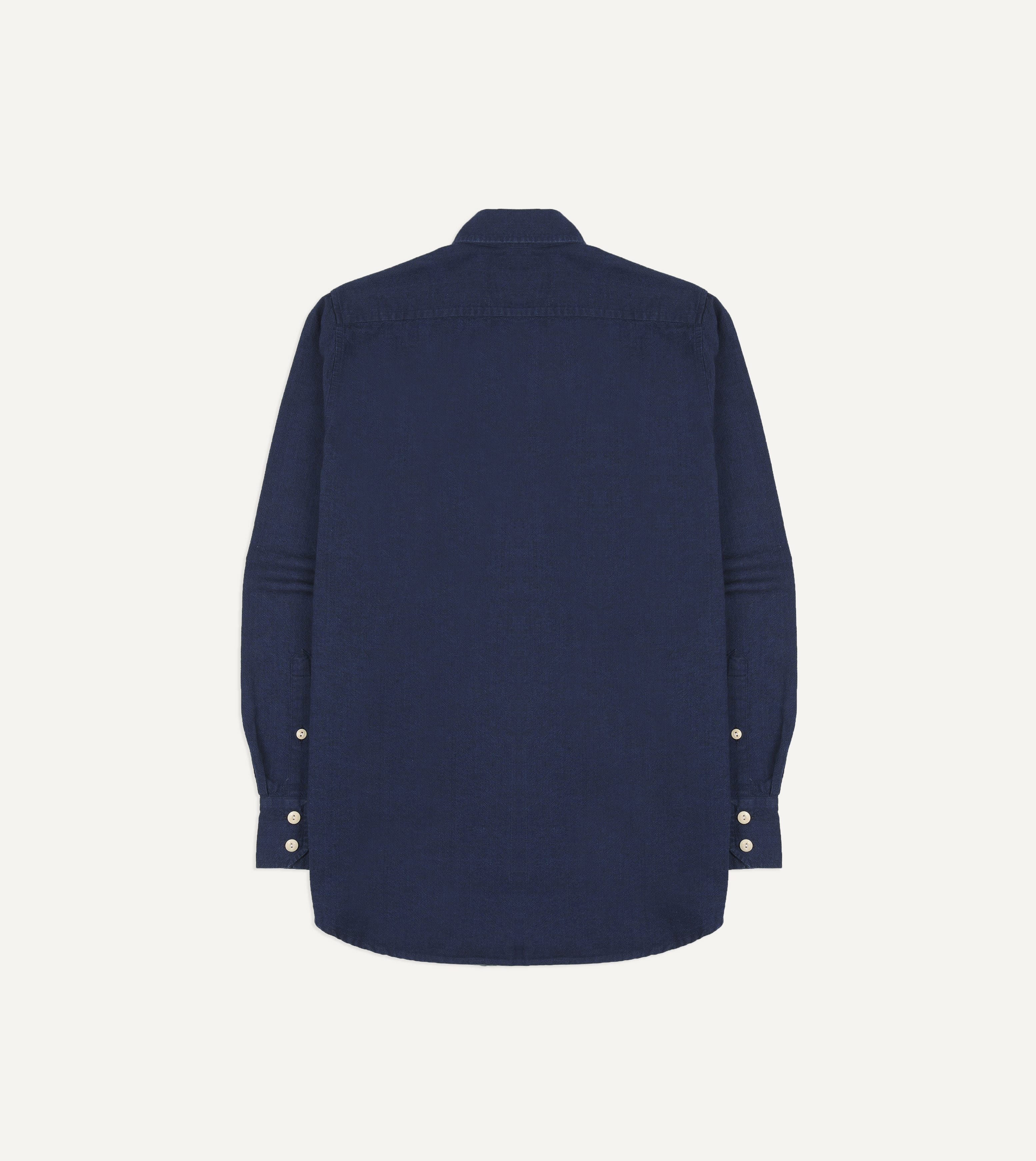Indigo Cotton Long Point Collar Work Shirt