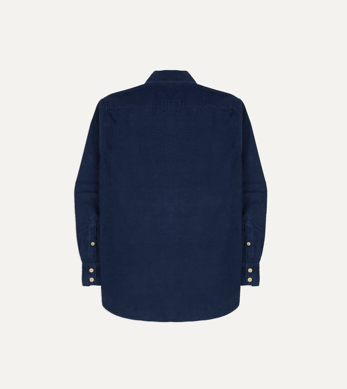 Navy Corduroy Two-Pocket Long Point Collar Work Shirt